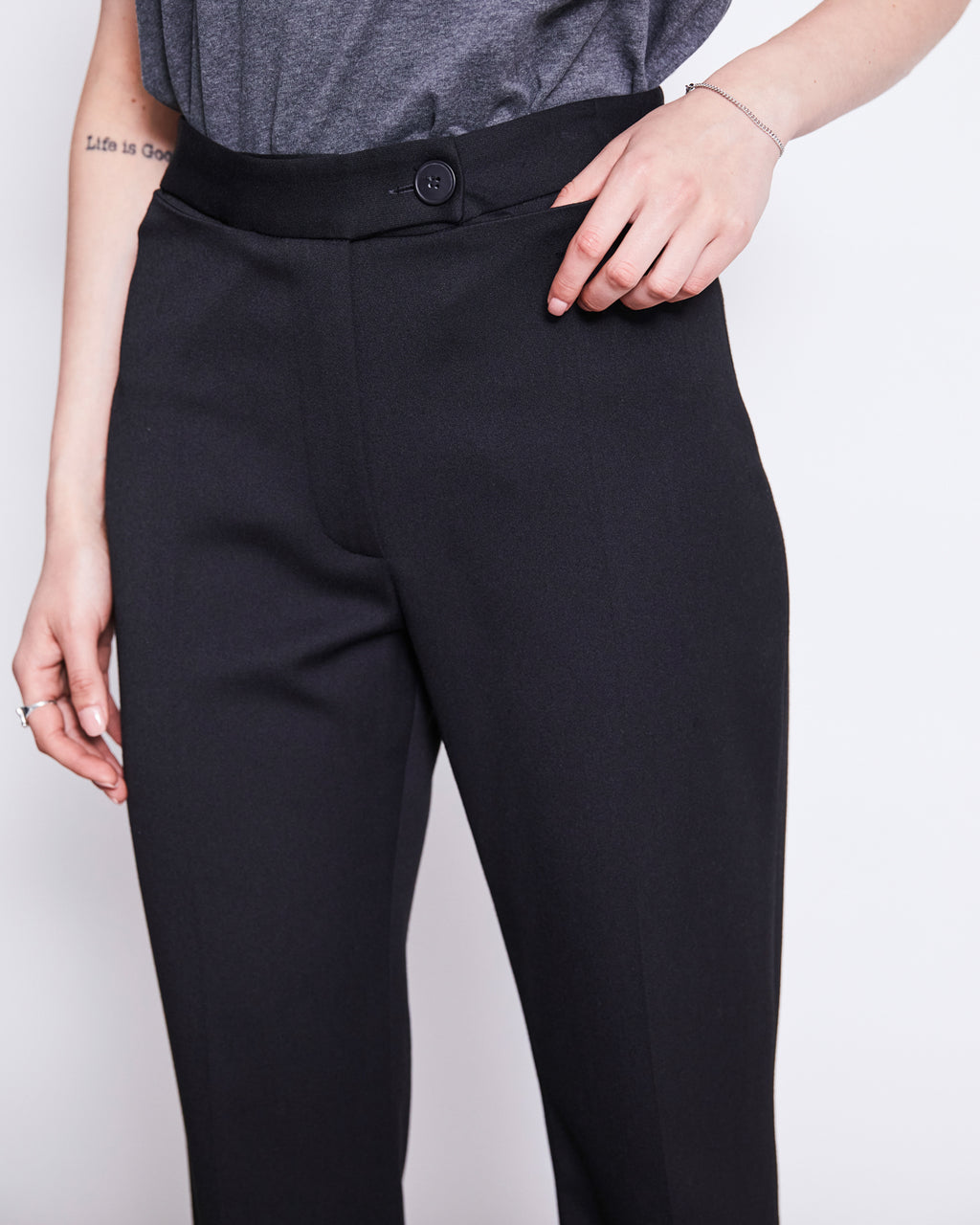 SLIT PANTS DOURO BLACK Wide Pants jan-n-june 6