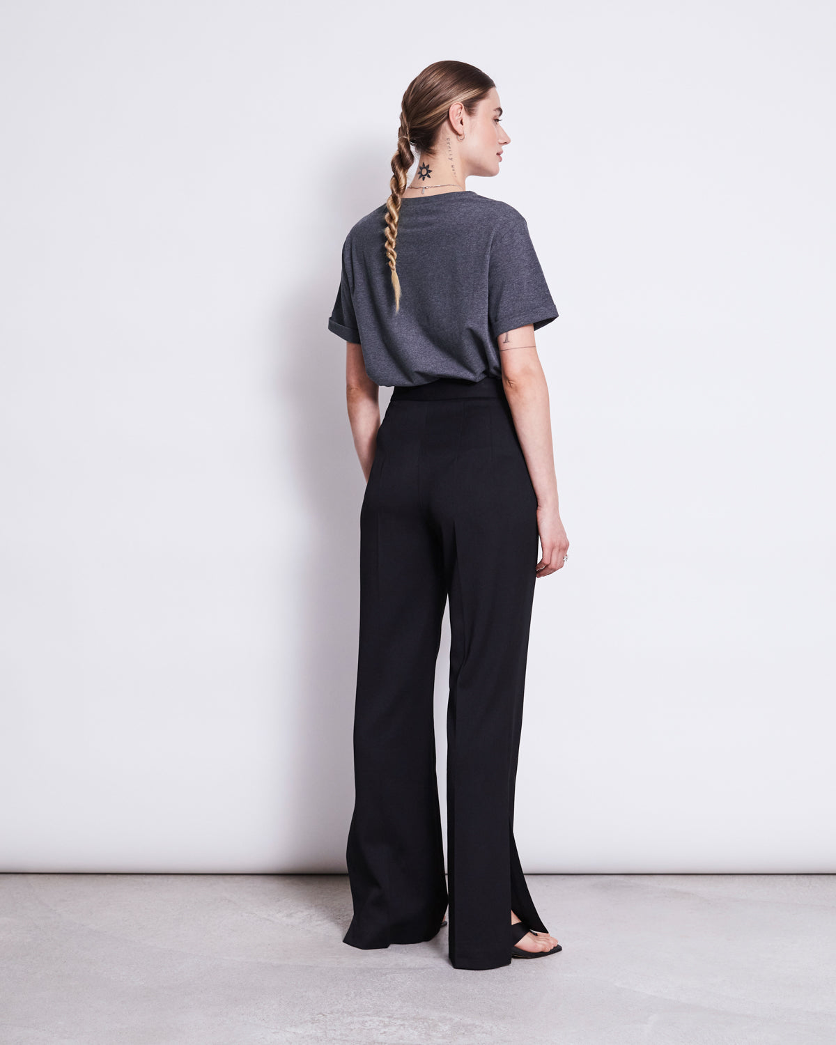 SLIT PANTS DOURO BLACK Wide Pants jan-n-june 8
