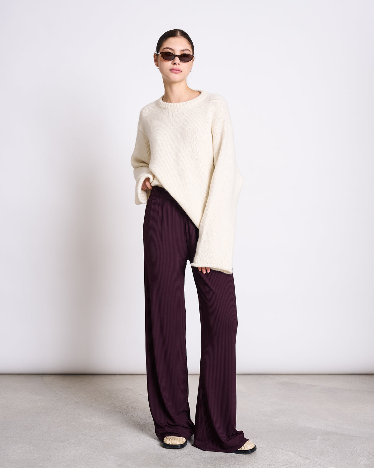 TENCEL™ LYOCELL RIB PANTS SMILLA CHERRY LACQUER Pants jan-n-june 2
