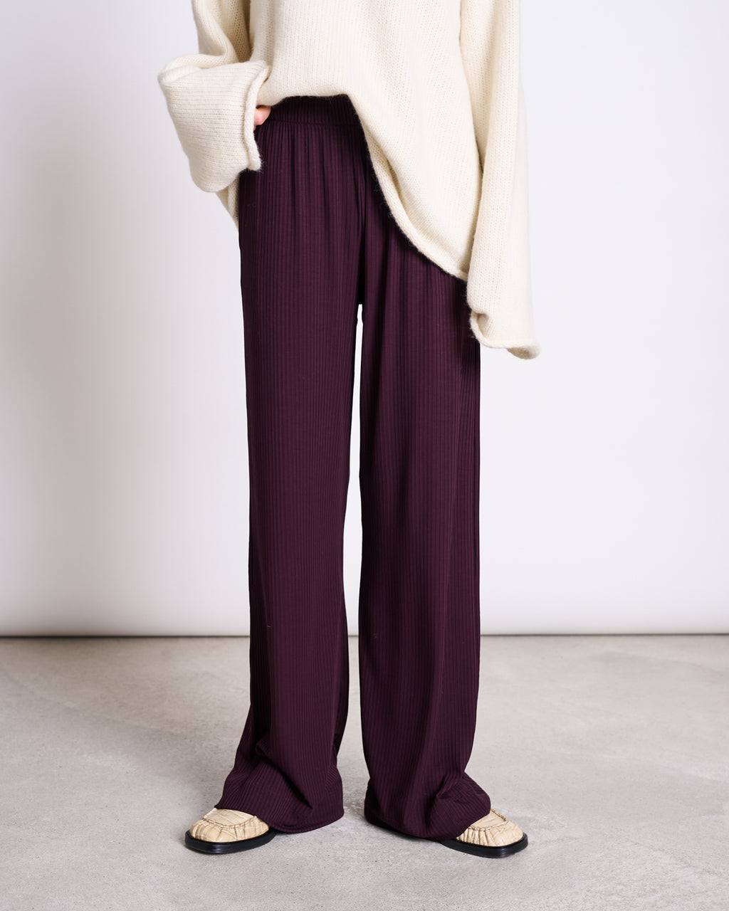 TENCEL™ LYOCELL RIB PANTS SMILLA CHERRY LACQUER Pants jan-n-june 1