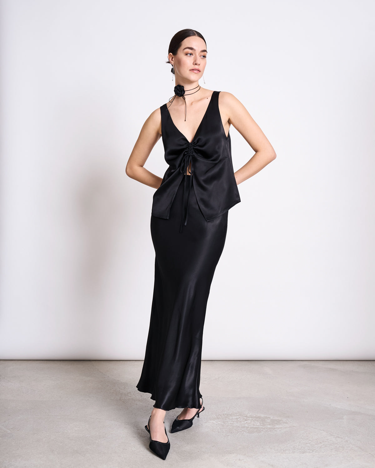 MAXI SATIN SKIRT SERIN BLACK Skirt jan-n-june 3