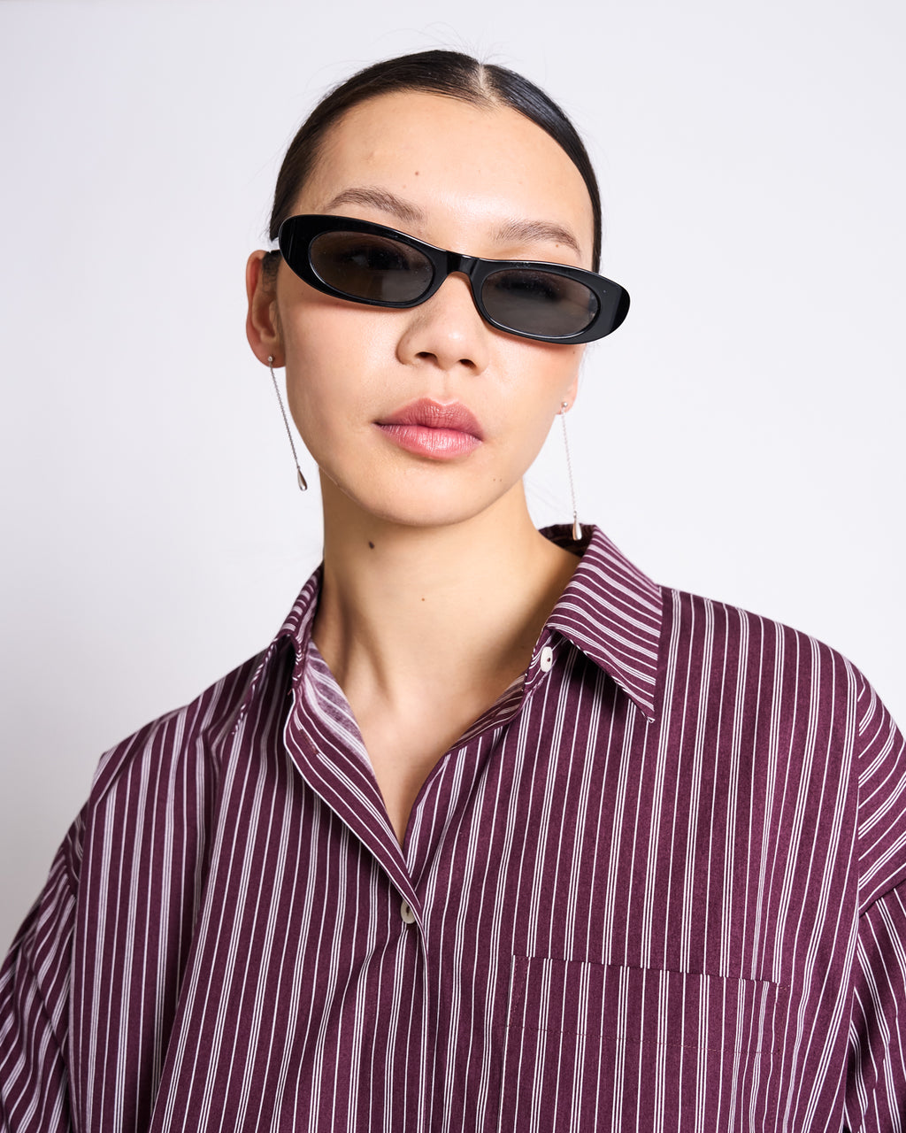 OVERSIZED SHIRT MAMRO CHERRY LACQUER WHITE STRIPED T-shirt jan-n-june 2