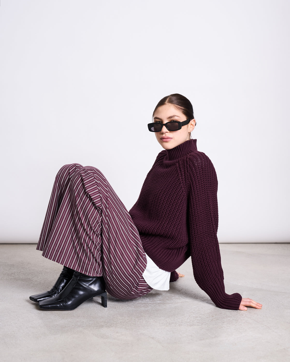 COTTON PANTS SOBY CHERRY LACQUER WHITE STRIPED GOTS Pants jan-n-june 2