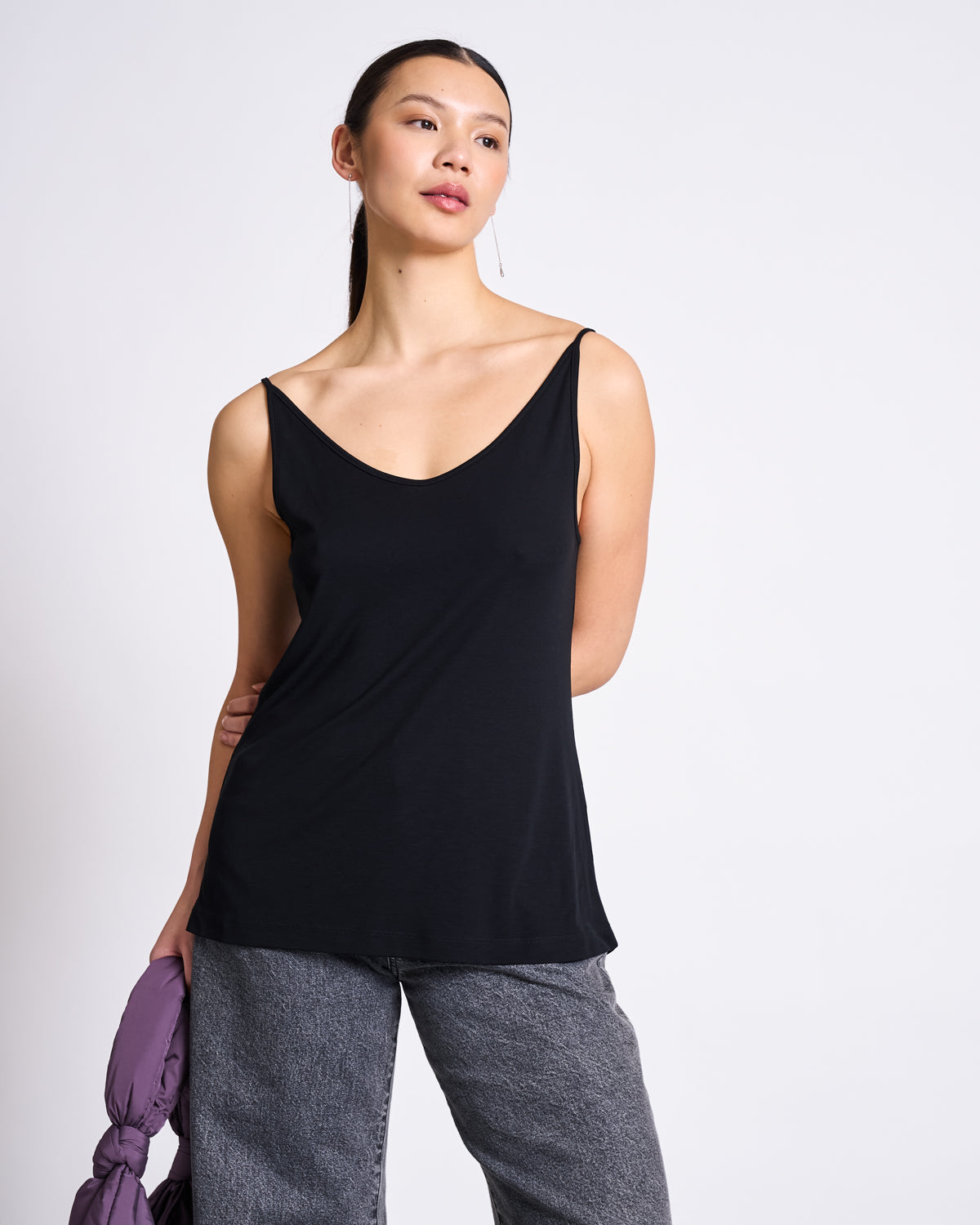 SLIP TOP TRIANGLE FLOW BLACK tops jan-n-june 2