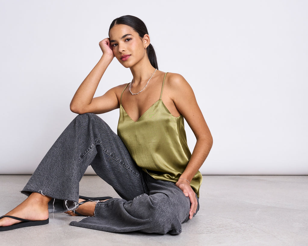 SLIP TOP MAUD WOODY OLIVE Tops jan-n-june 2
