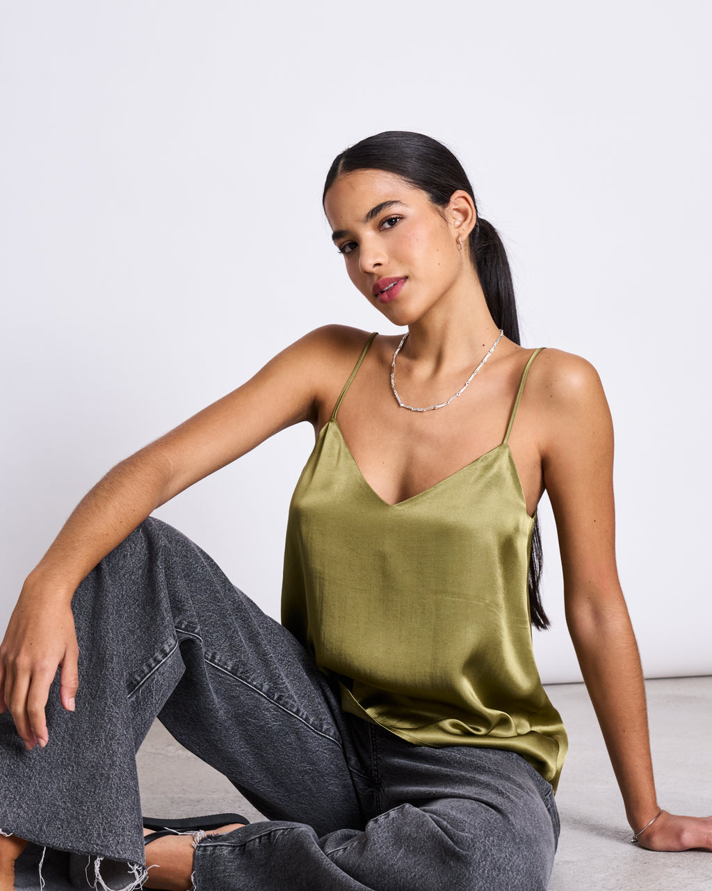 SLIP TOP MAUD WOODY OLIVE Tops jan-n-june 6