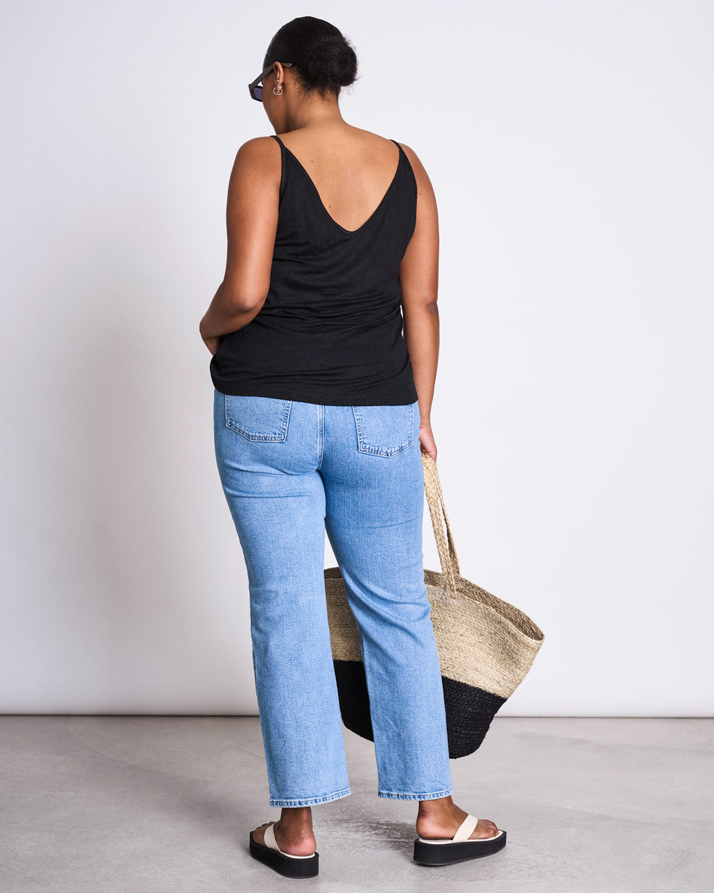 SLIP TOP TRIANGLE LINEN BLACK GOTS tops jan-n-june 4