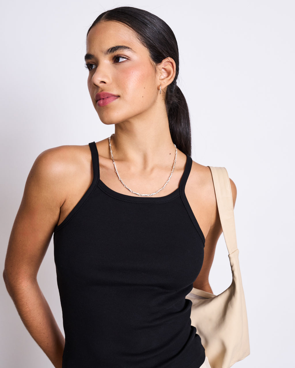 RIB TOP STEM BLACK T-shirt jan-n-june 1