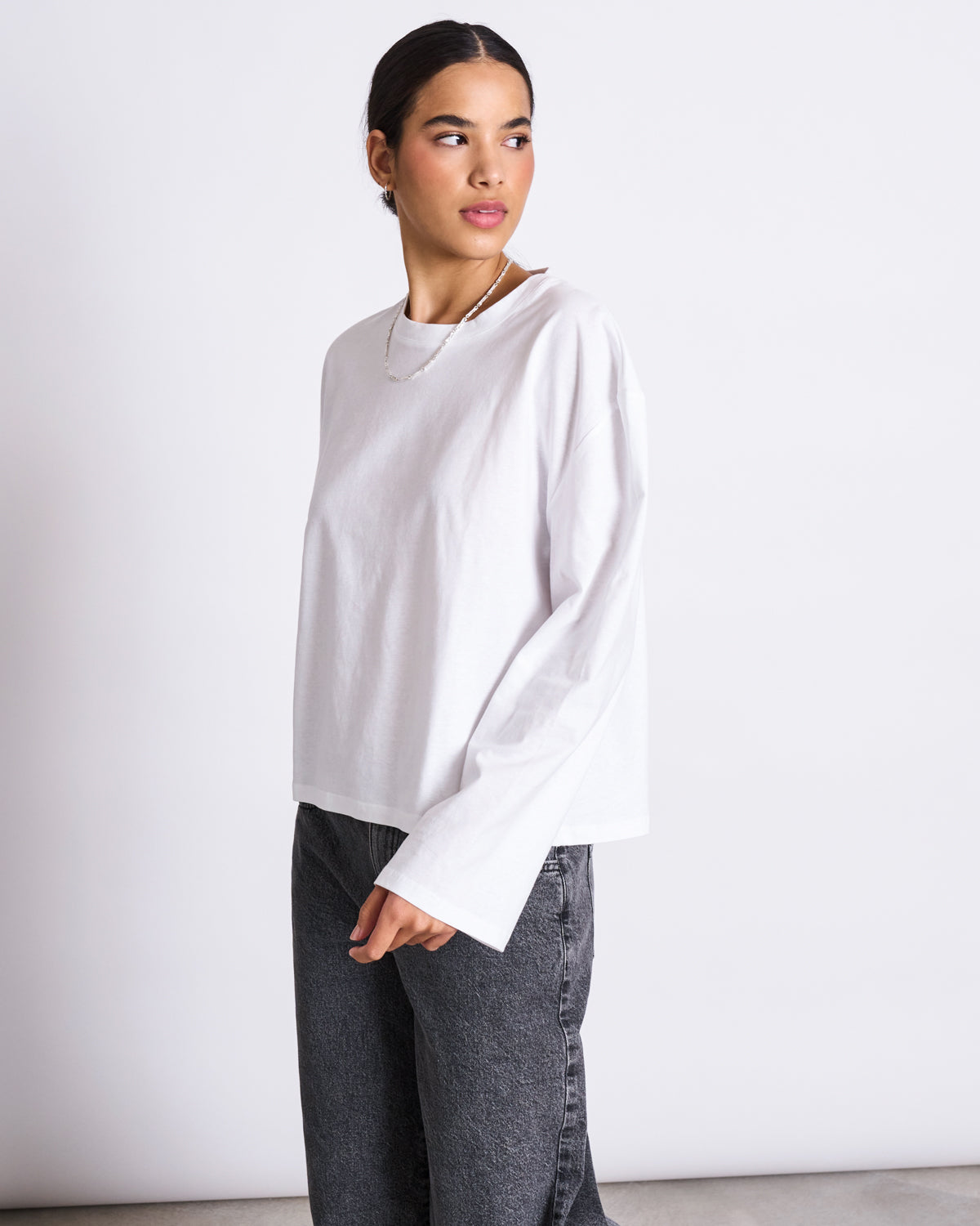 BOXY LONGSLEEVE ANKIRA WHITE Longsleeve jan-n-june 2