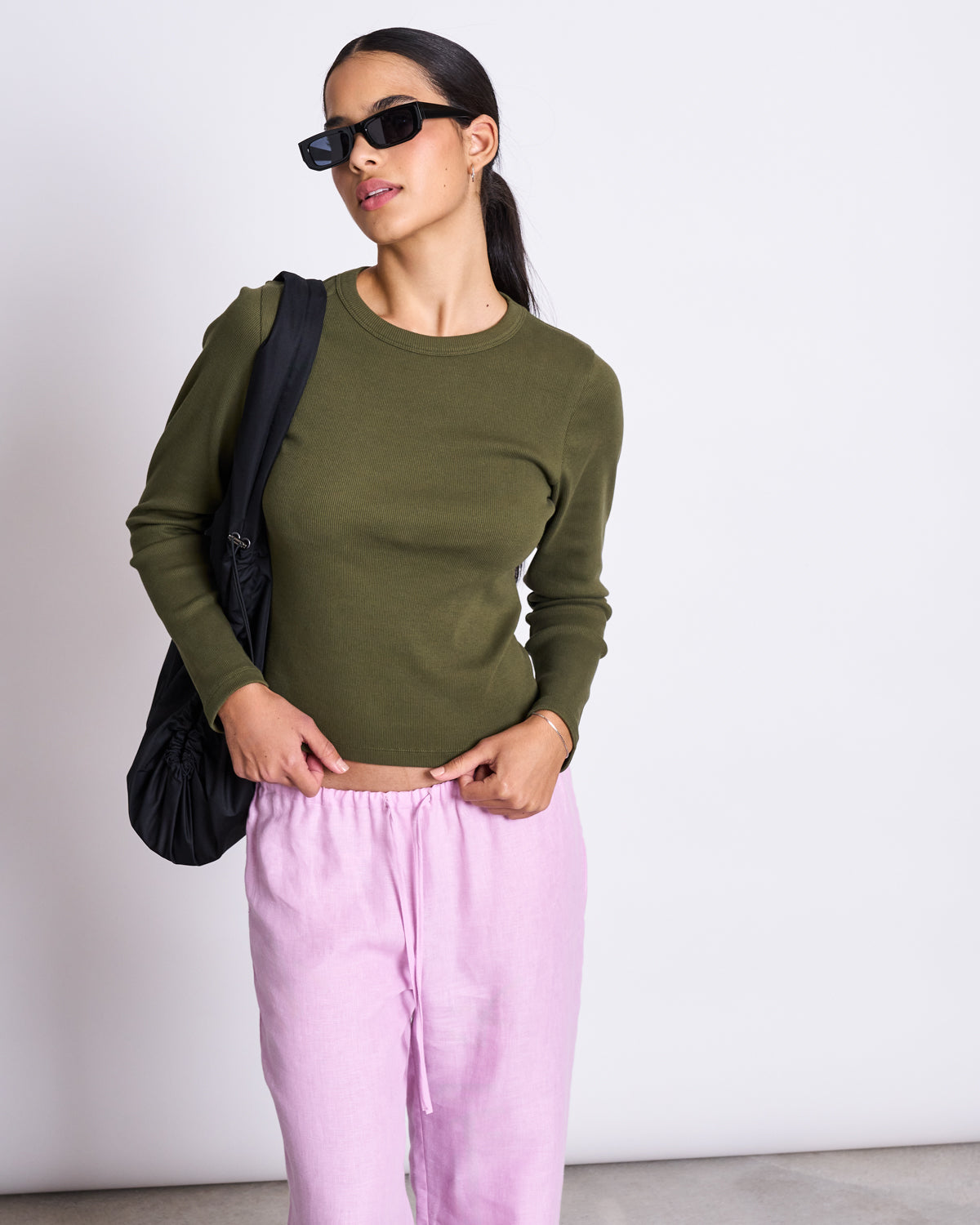 RIB LONGSLEEVE MURI DARK OLIVE GOTS Longsleeves jan-n-june 3