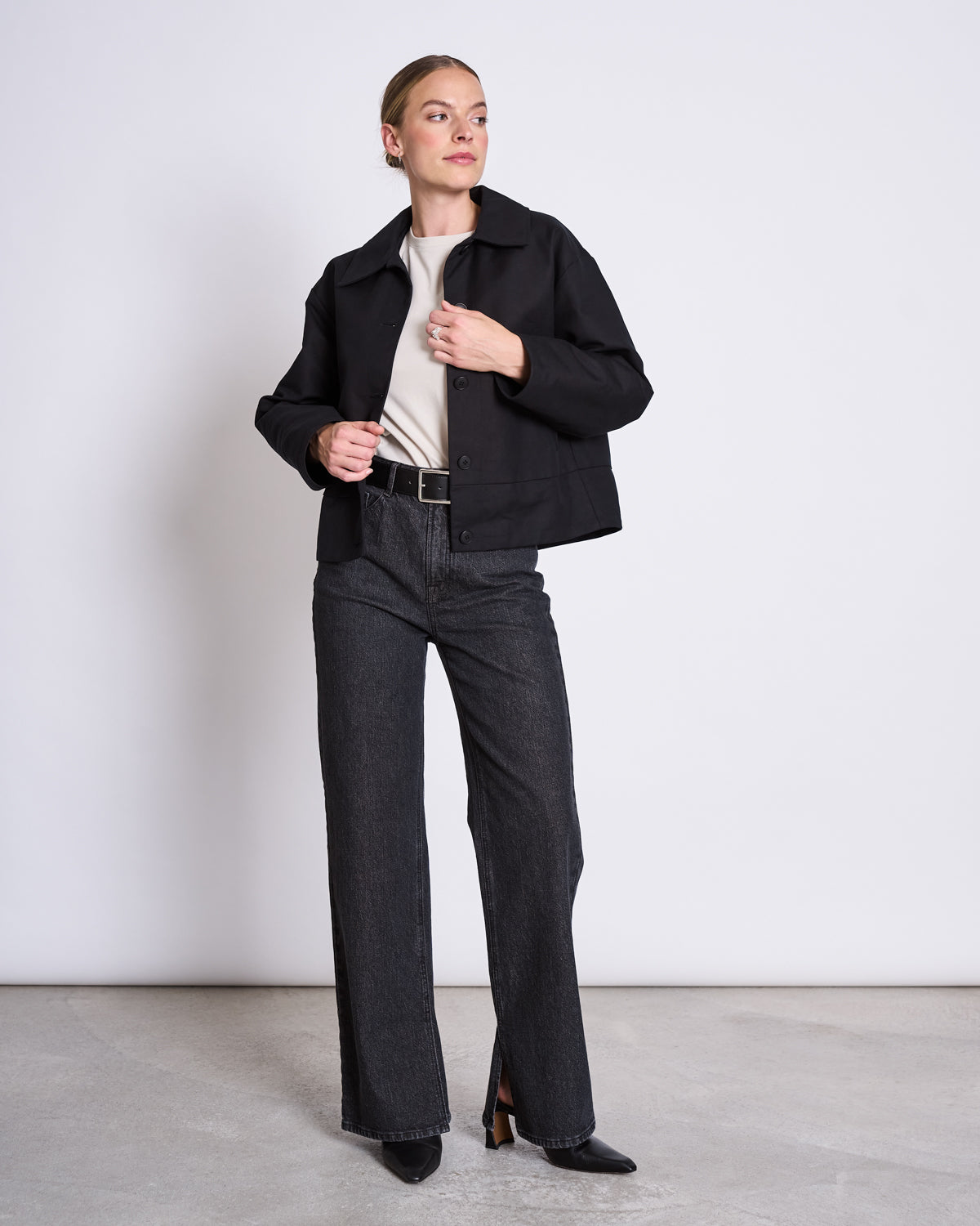 SLITTED WIDE LEG JEANS SELENE FADED BLACK Jeans jan-n-june 1