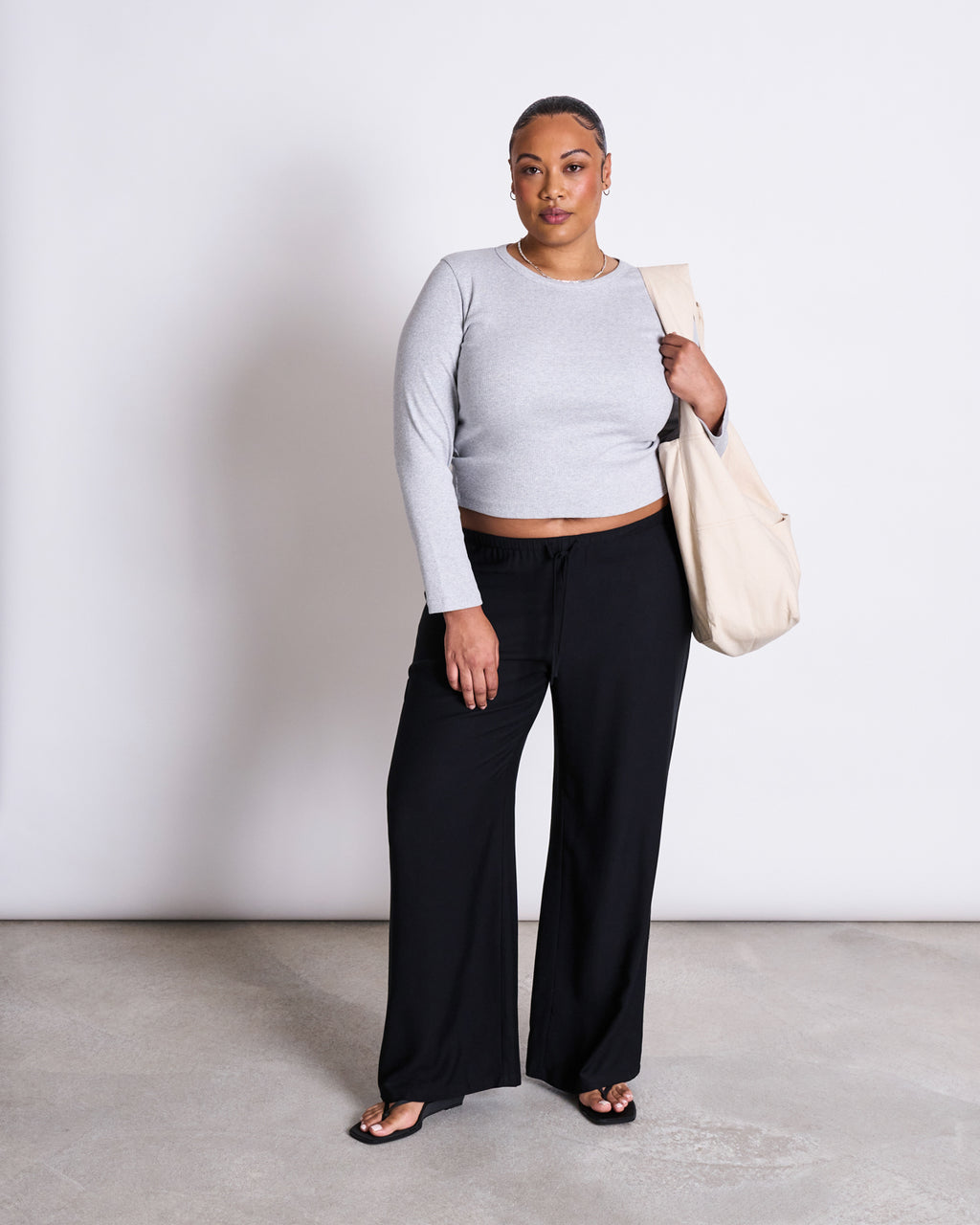 RIB LONGSLEEVE MURI LIGHT GREY GOTS Longsleeve jan-n-june 2