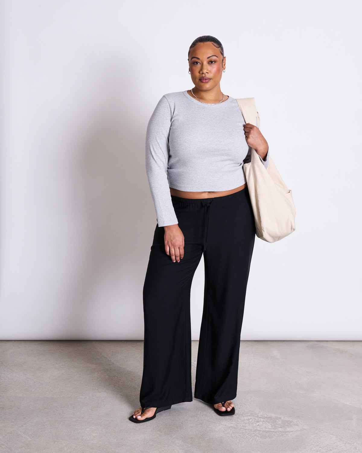 RIB LONGSLEEVE MURI LIGHT GREY GOTS Longsleeve jan-n-june 2