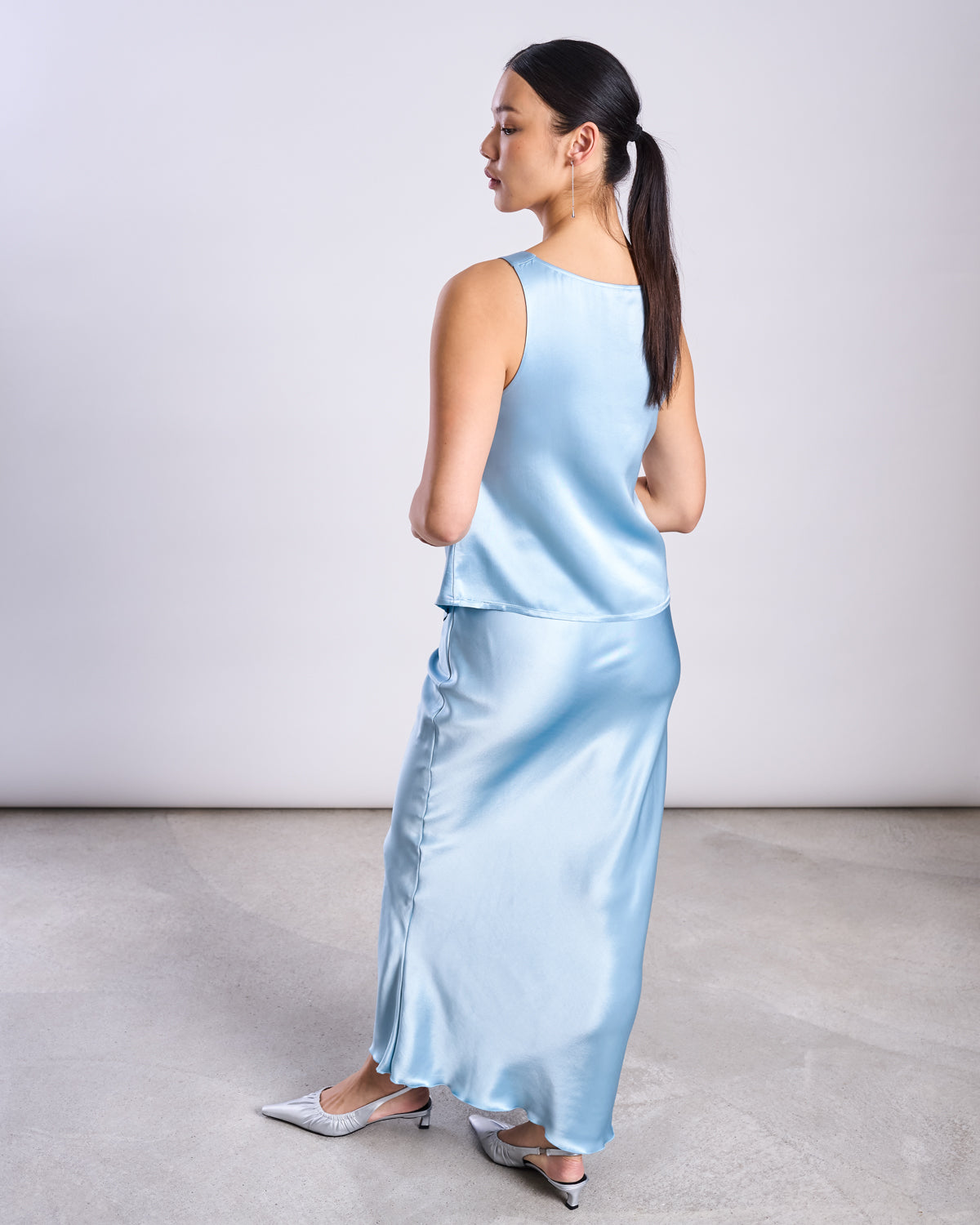 MAXI SATIN SKIRT SERIN RETRO BLUE Skirt jan-n-june 5