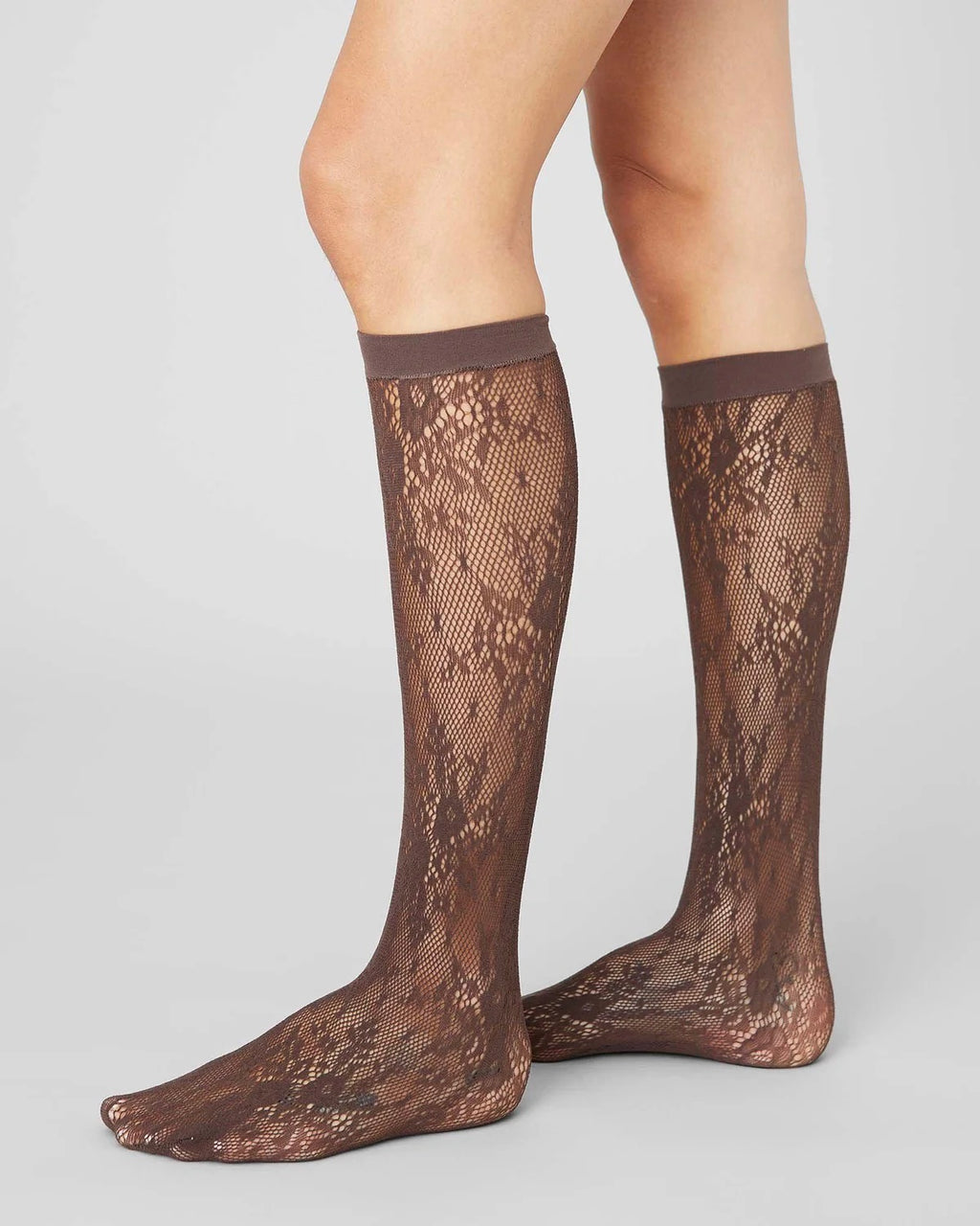 SWEDISH STOCKINGS ROSA LACE KNEE-HIGHS DARK BROWN socks jan-n-june 2