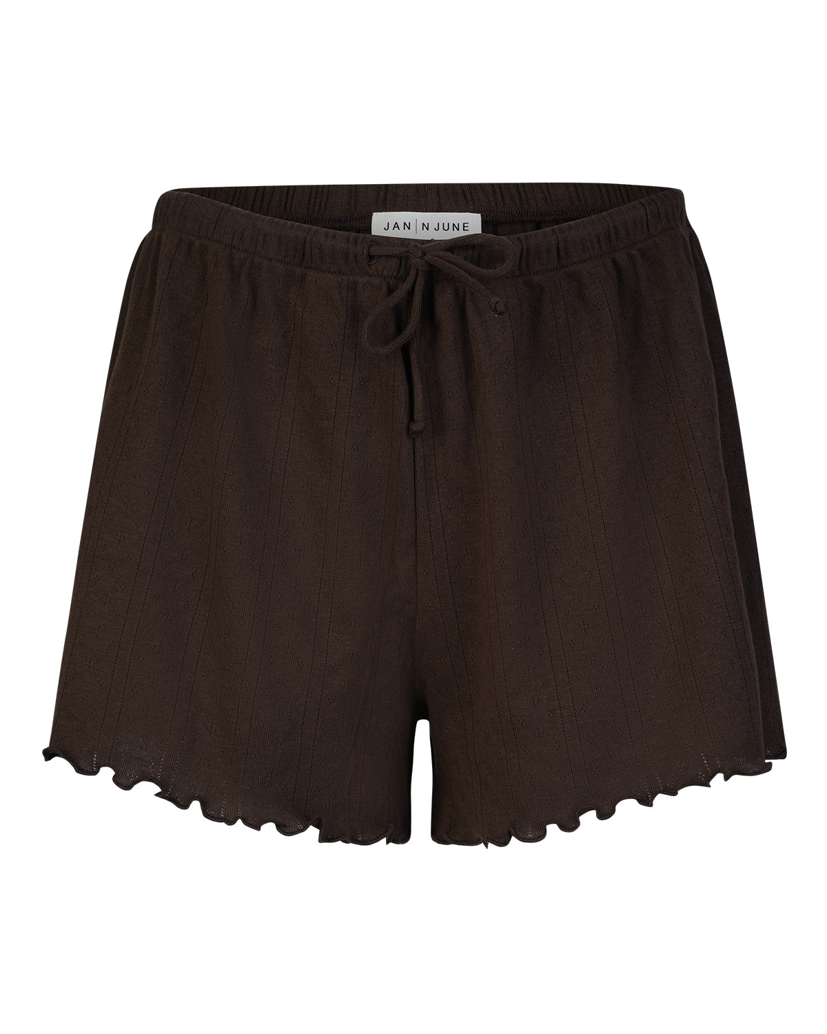 POINTELLE PYJAMA SHORTS CHOCOLATE GOTS T-shirt jan-n-june 1