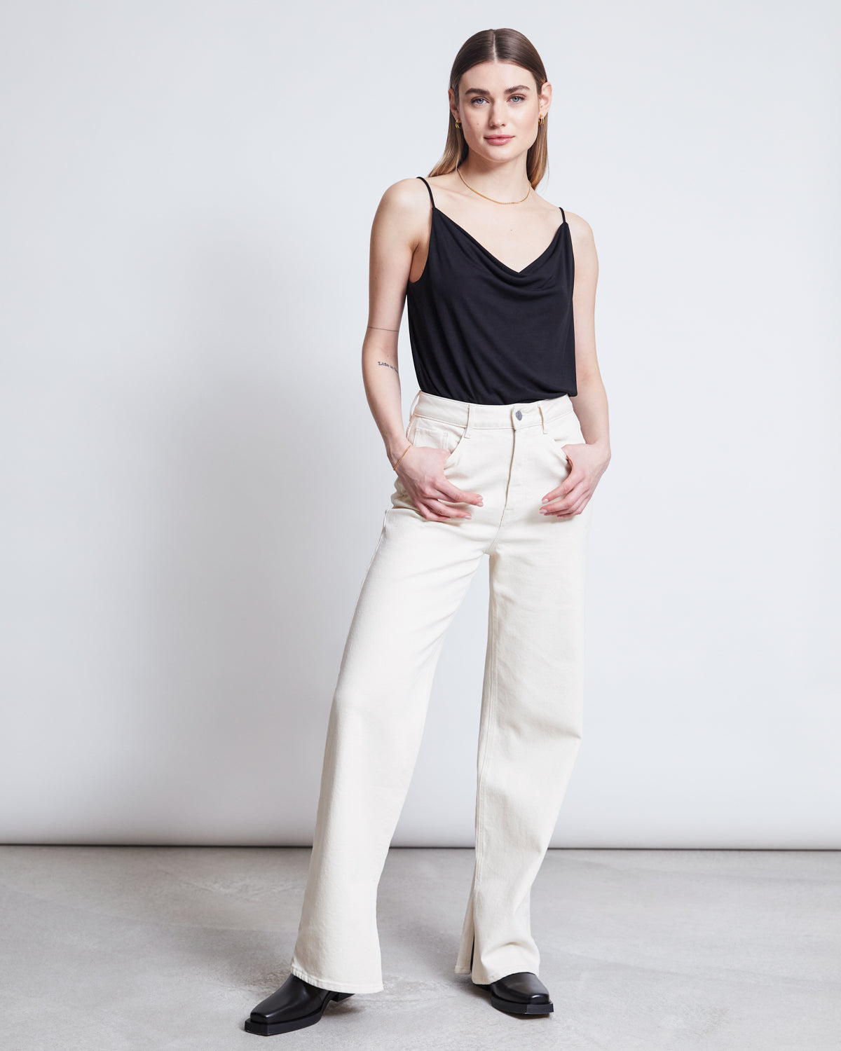 SLIP TOP HELEN BLACK tops jan-n-june 2