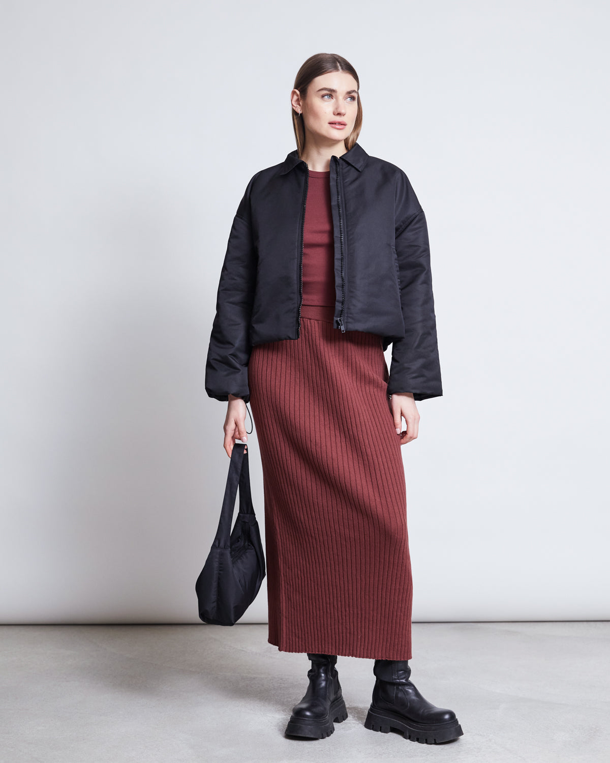 MIDI KNIT SKIRT EBBA INTENSE RUST GOTS jan-n-june 10