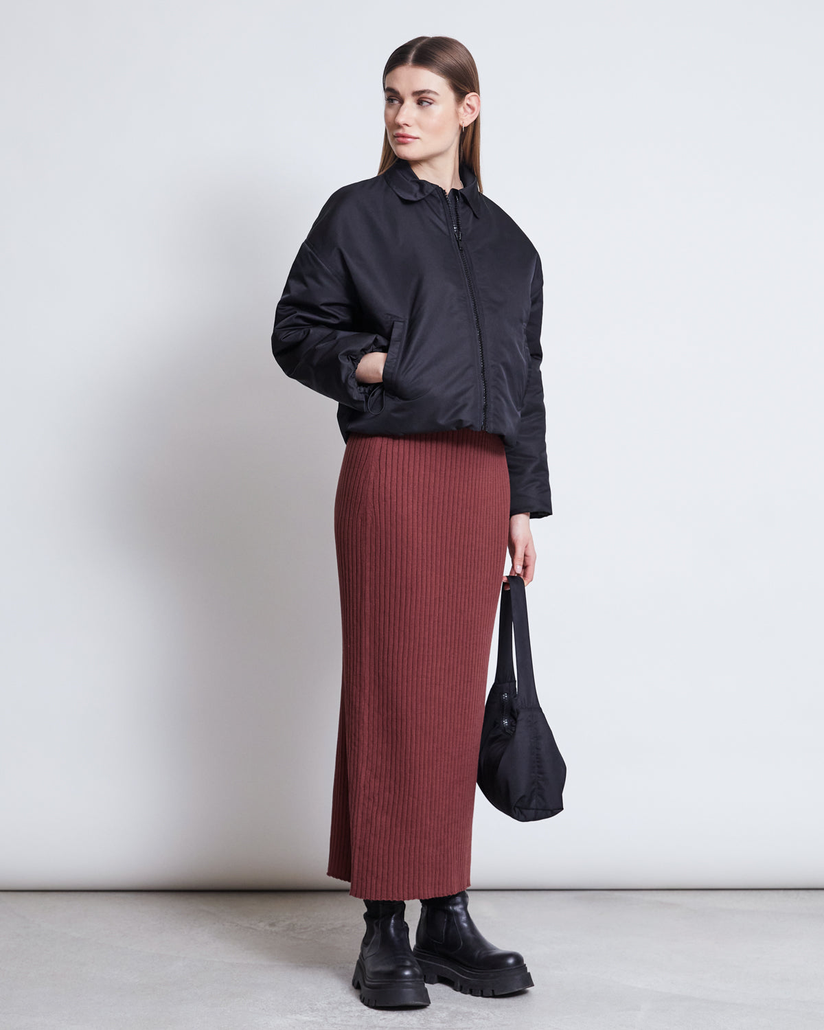 MIDI KNIT SKIRT EBBA INTENSE RUST GOTS jan-n-june 9