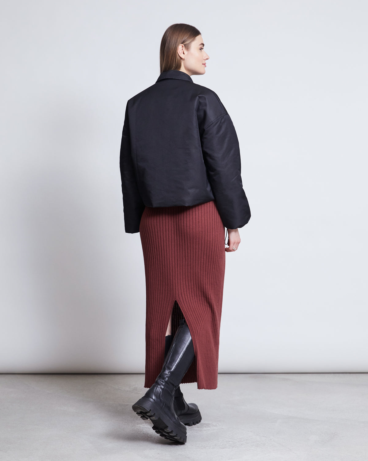 MIDI KNIT SKIRT EBBA INTENSE RUST GOTS jan-n-june 11