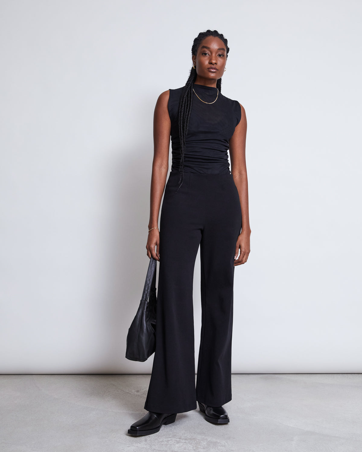 RUFFLE MESH TOP LAGUNA BLACK T-shirt jan-n-june 12