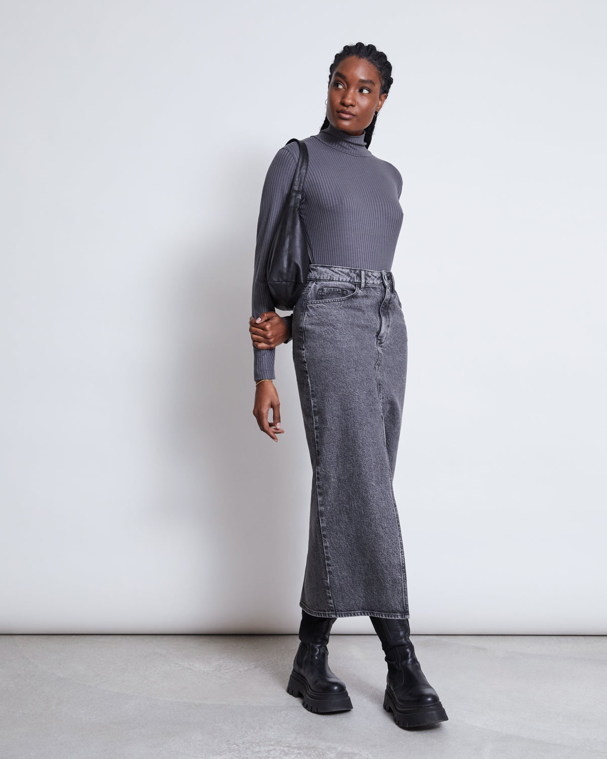TENCEL™ LYOCELL TURTLENECK MIO DARK GREY Longsleeve jan-n-june 3
