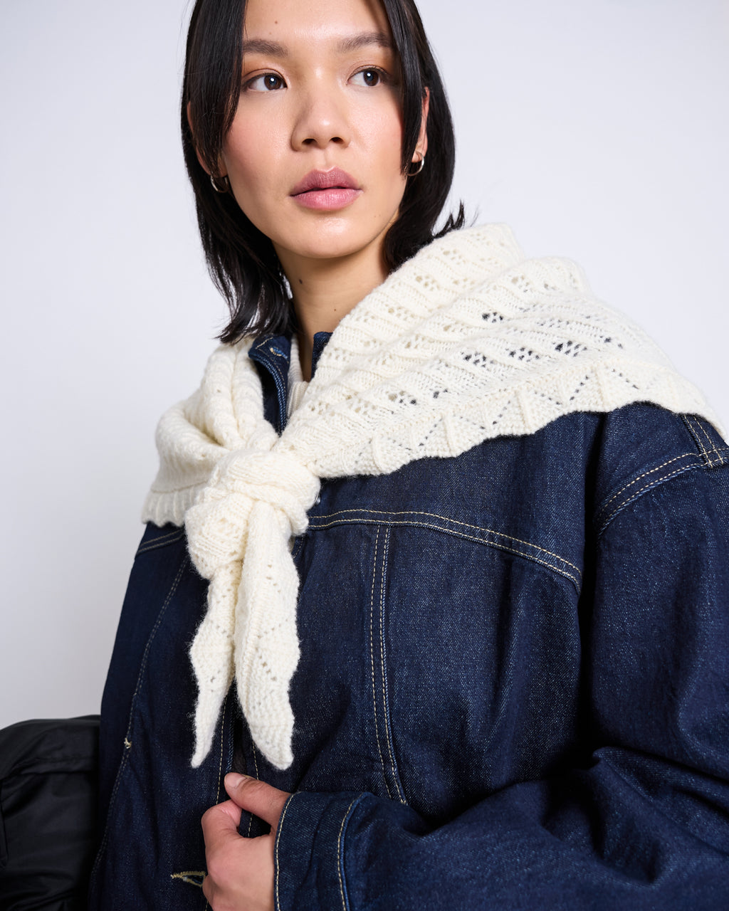 LAMBSWOOL TRIANGLE SCARF ELVA OFFWHITE GOTS Apparel & Accessories jan-n-june 1