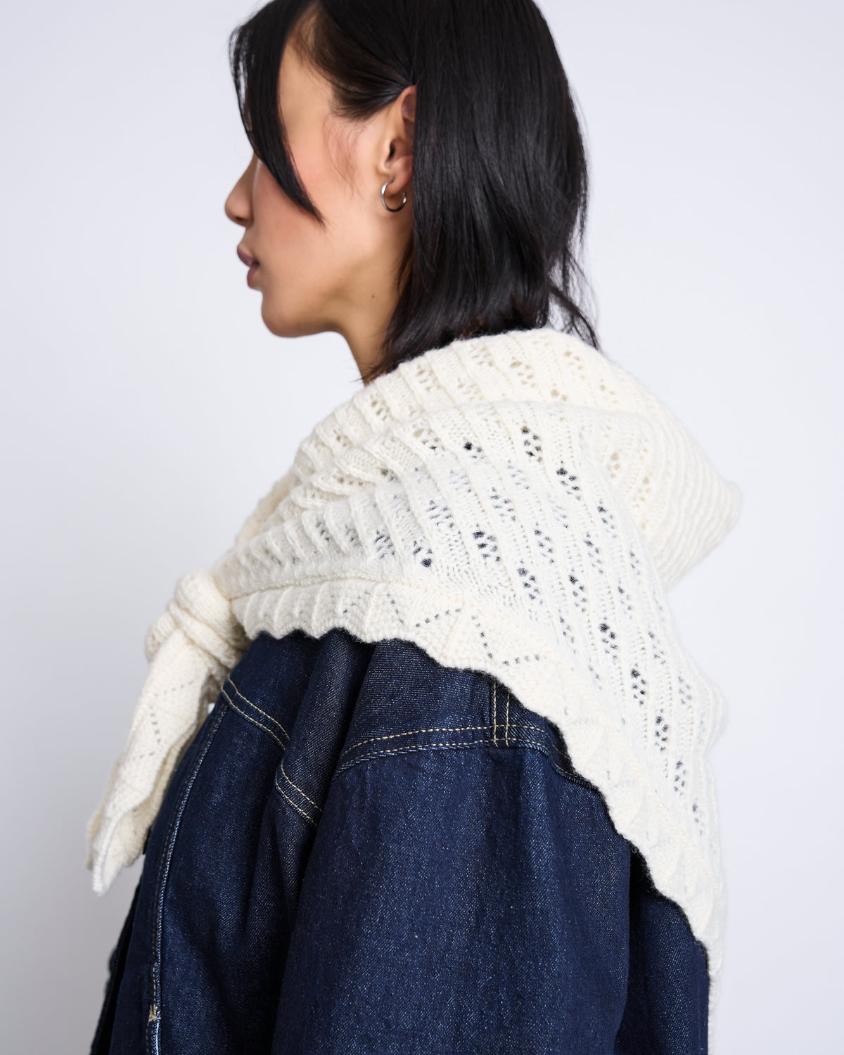 LAMBSWOOL TRIANGLE SCARF ELVA OFFWHITE GOTS Apparel & Accessories jan-n-june 2