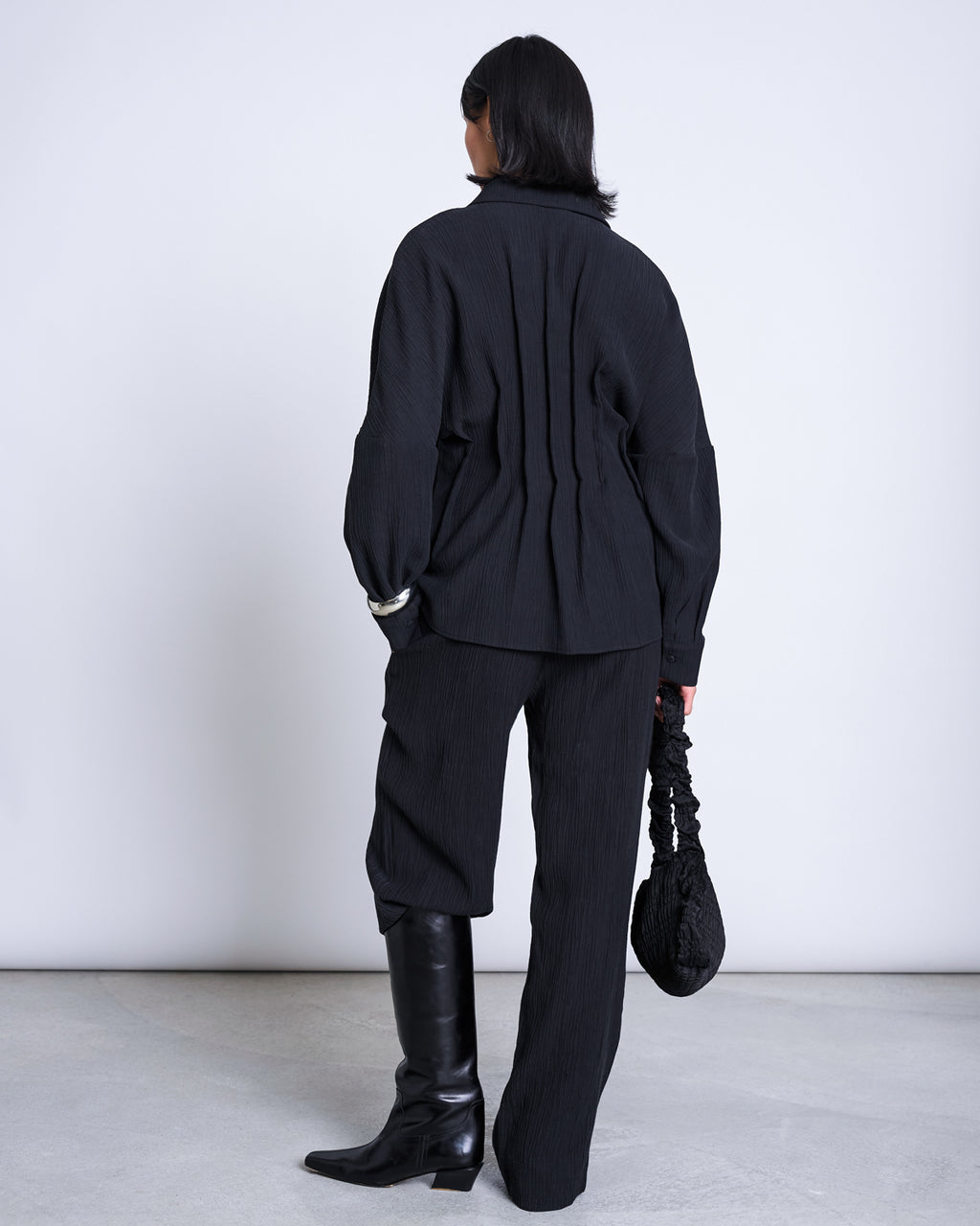GATHERED BLOUSE CALVA BLACK Blouse jan-n-june 6