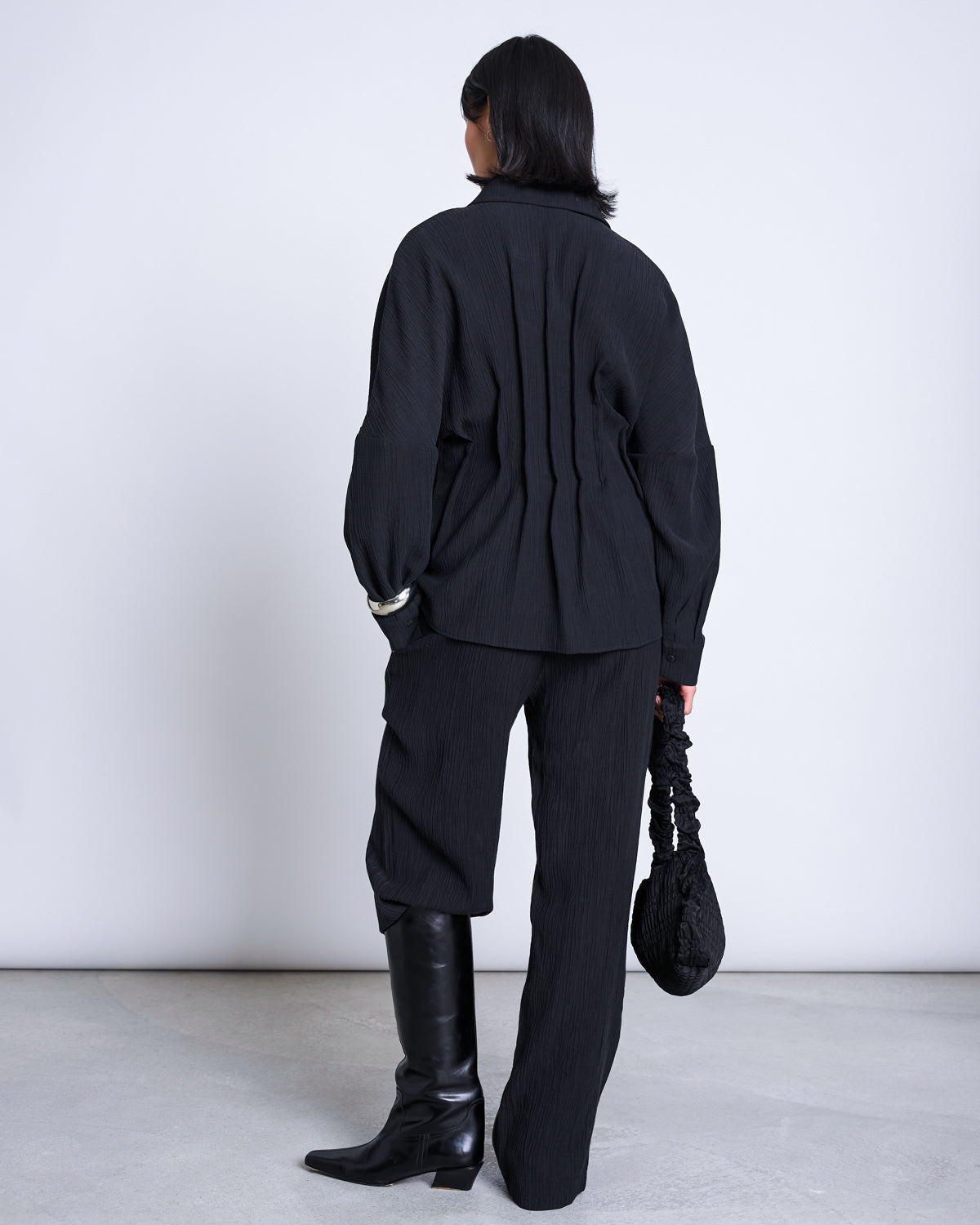 GATHERED BLOUSE CALVA BLACK Blouse jan-n-june 6