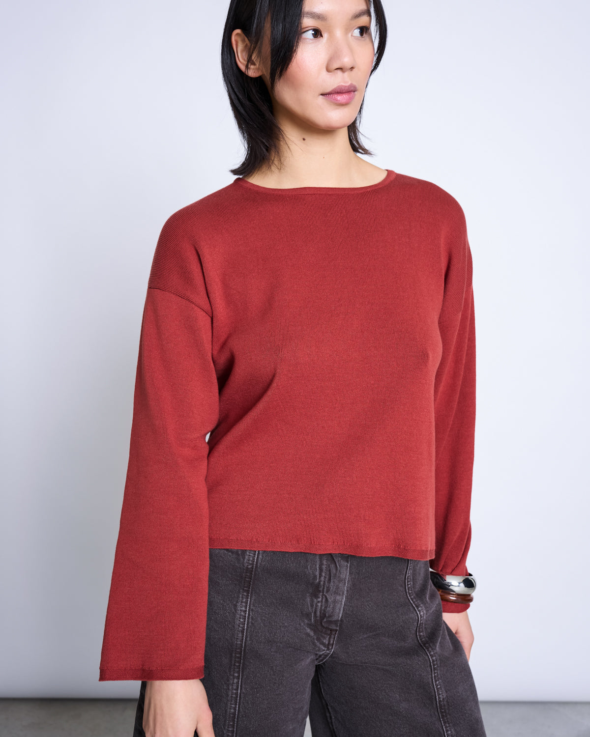 LIGHT KNIT JUMPER WILLIAMSBURG MID RED GOTS Sweater jan-n-june 2