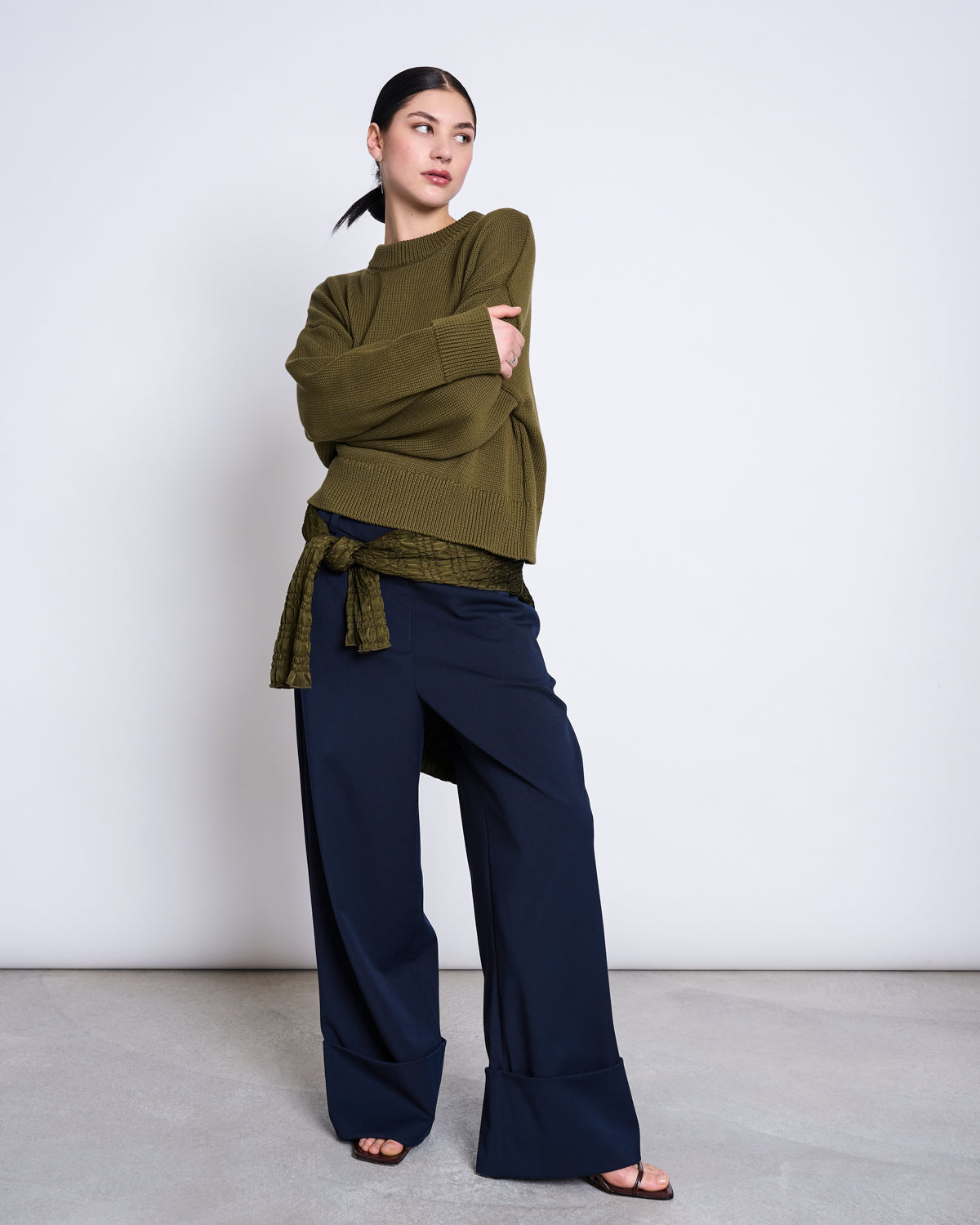 JUMPER YAGMUR WOODY OLIVE GOTS Sweater jan-n-june 2