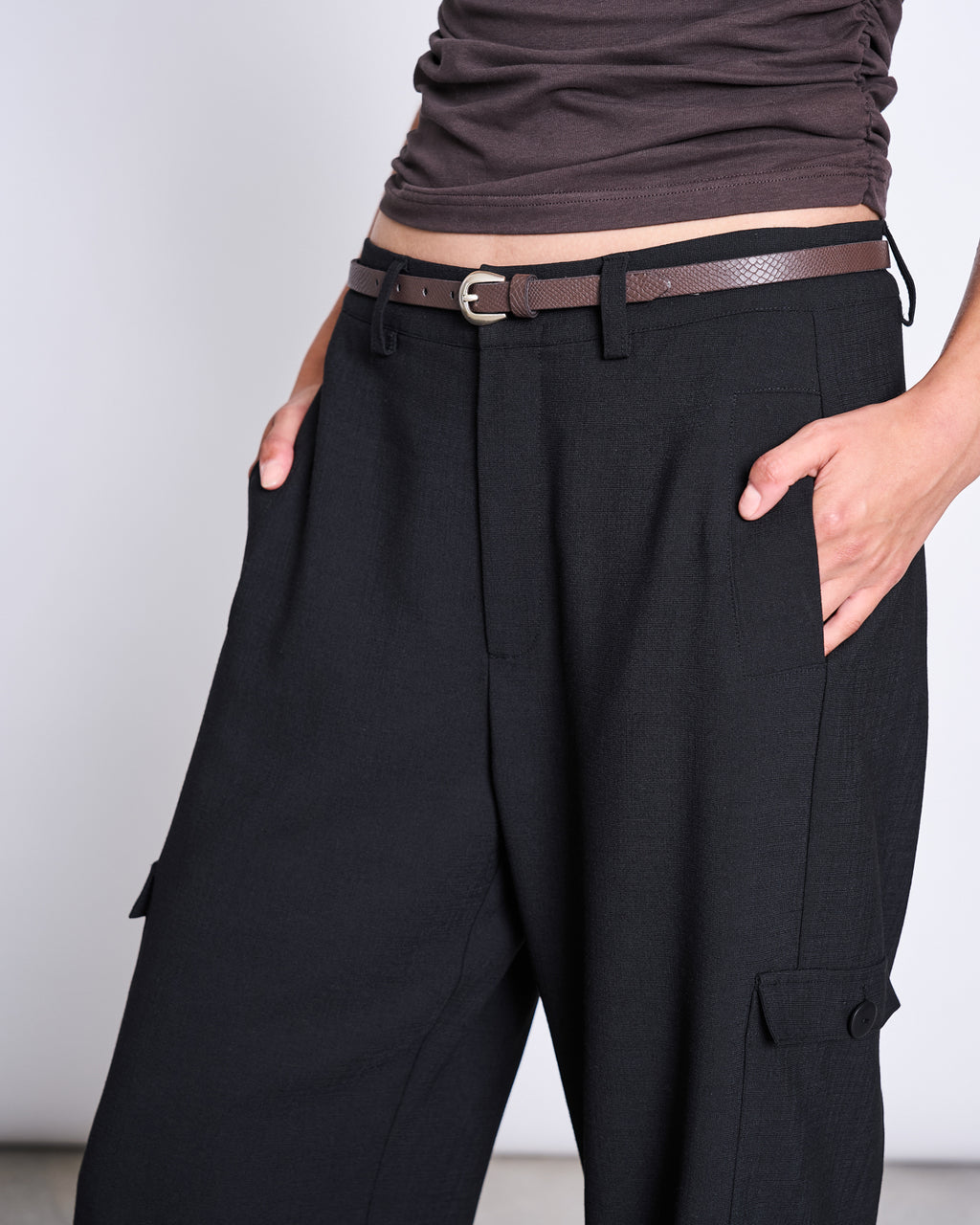 THIN WESTERN BELT SERYL SNAKE BROWN SILVER Accessories jan-n-june 1