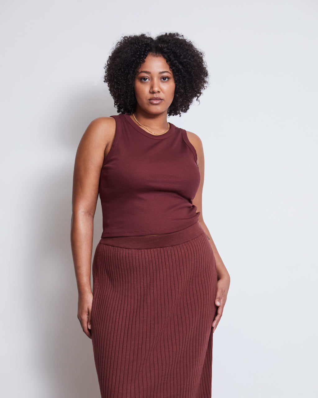 MIDI KNIT SKIRT EBBA INTENSE RUST GOTS jan-n-june 7