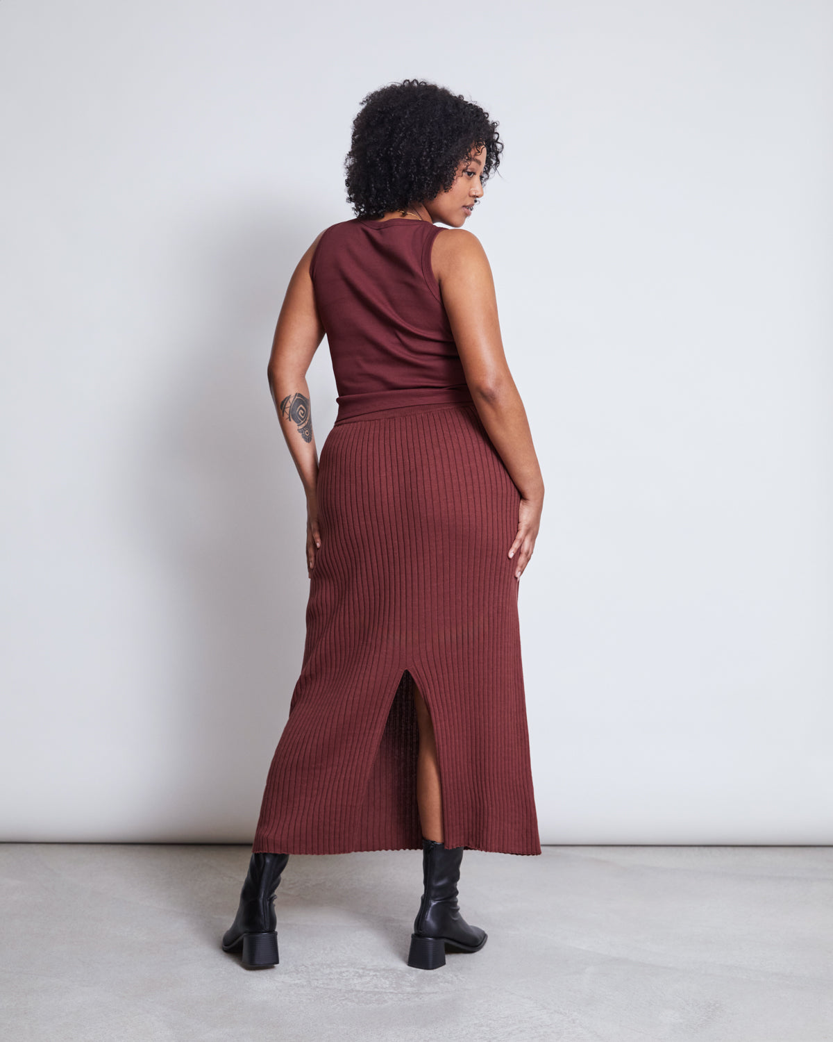 MIDI KNIT SKIRT EBBA INTENSE RUST GOTS jan-n-june 4