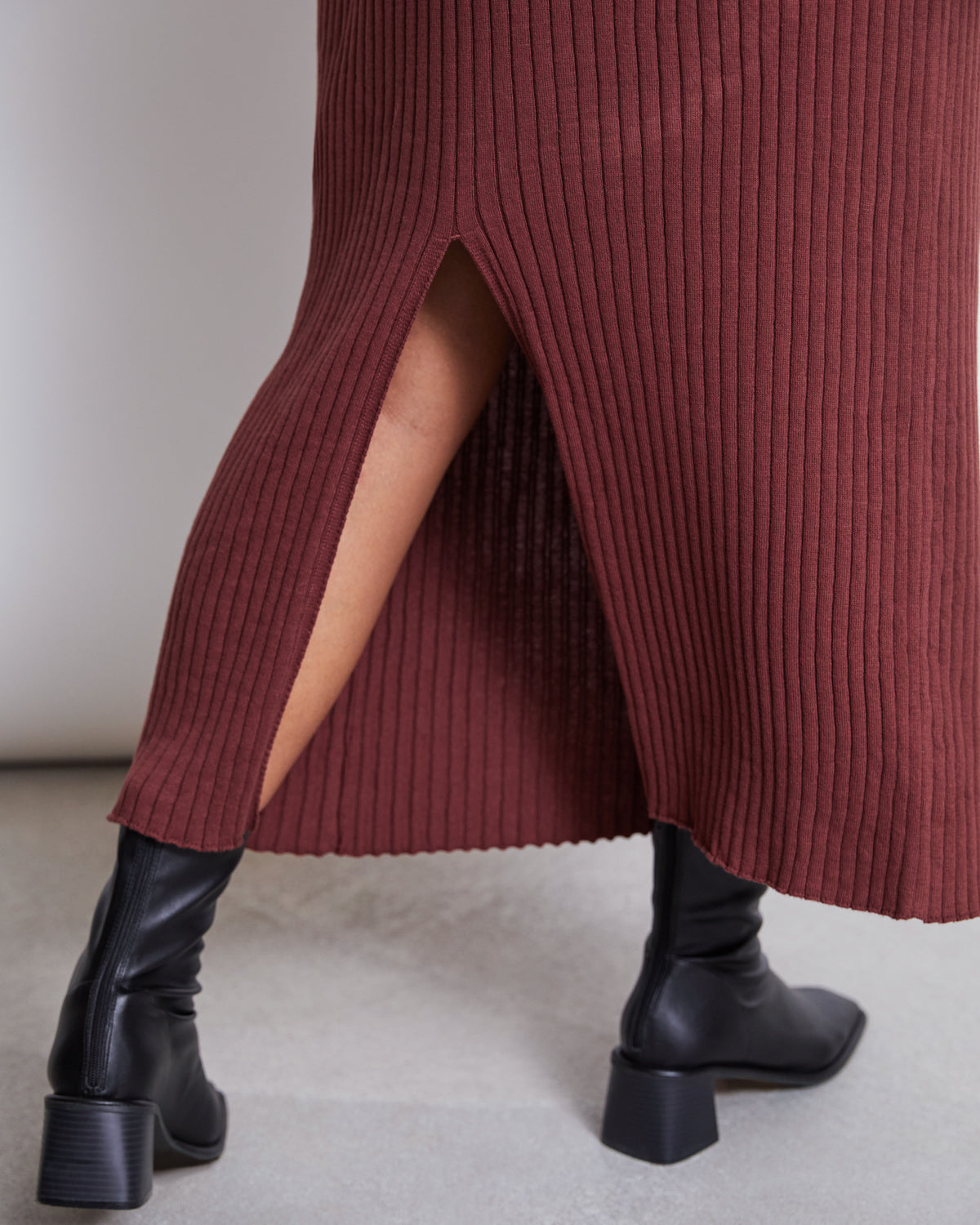 MIDI KNIT SKIRT EBBA INTENSE RUST GOTS jan-n-june 8