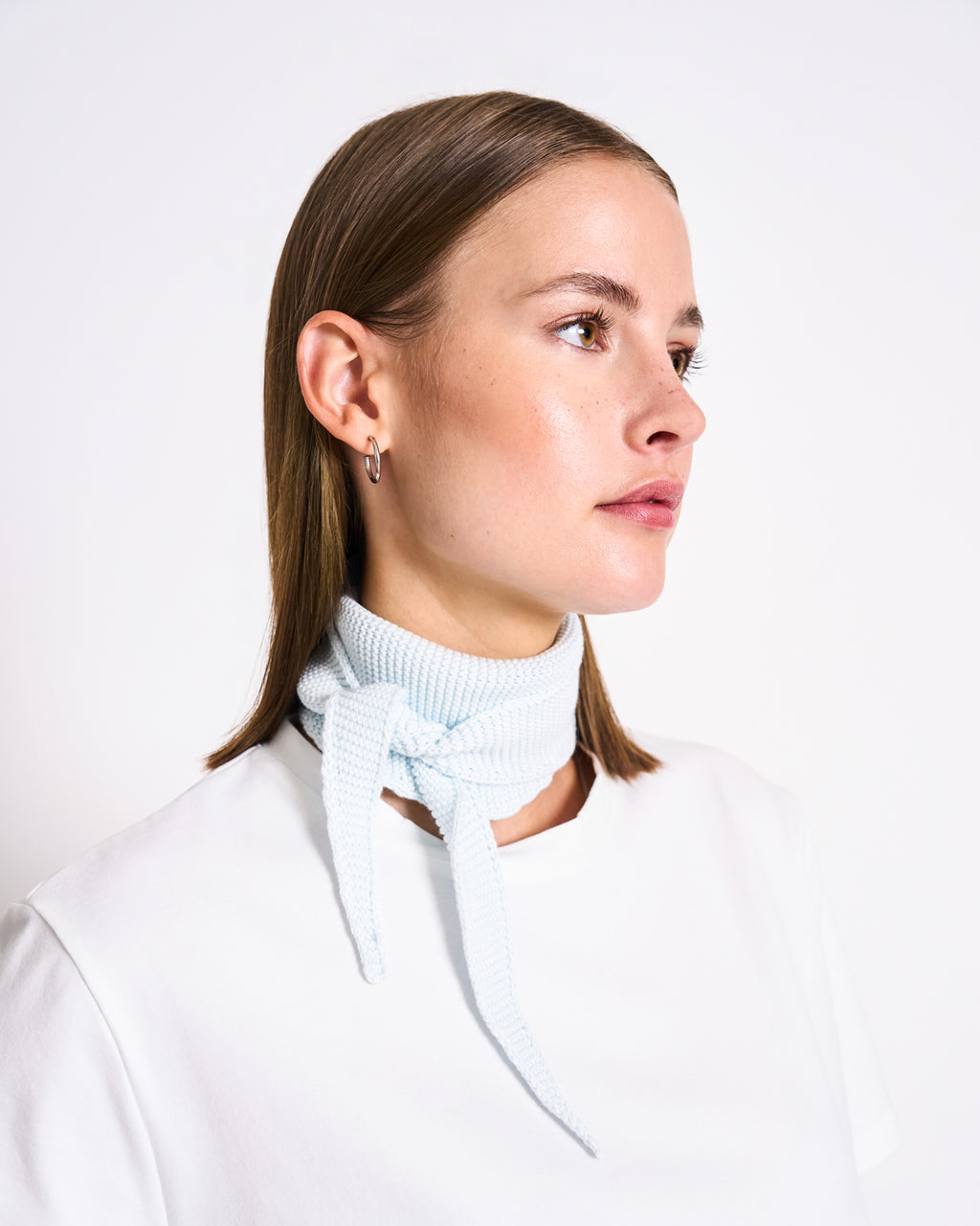 COTTON KNIT SCARF LEAENA ICE BLUE GOTS Accessories jan-n-june 1