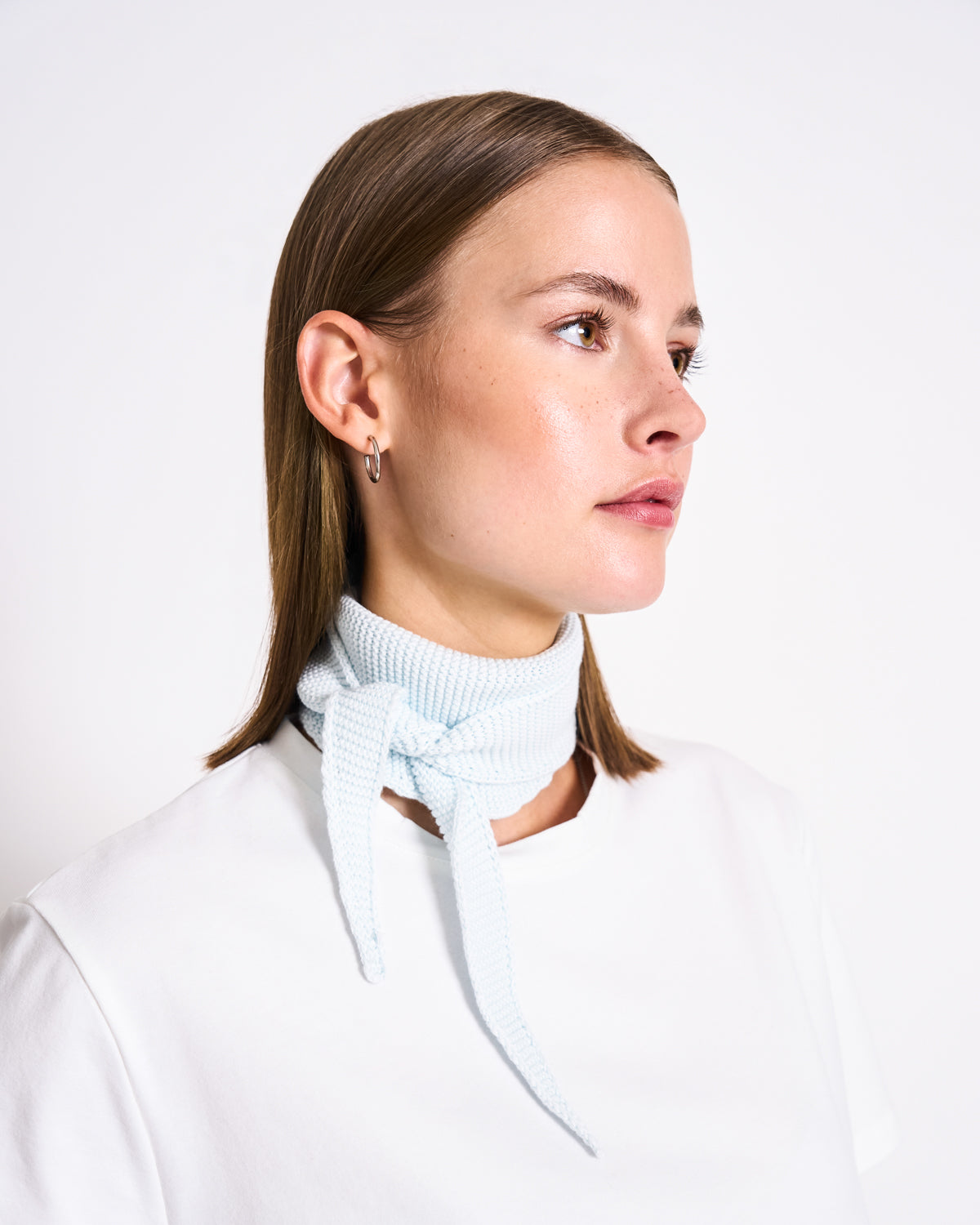 COTTON KNIT SCARF LEAENA ICE BLUE GOTS Accessories jan-n-june 1