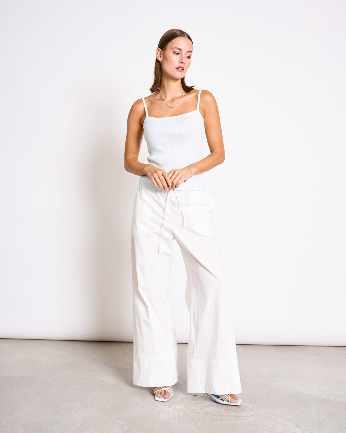 KNIT SPAGHETTI TOP CASTANEA ICE BLUE GOTS T-shirt jan-n-june 6