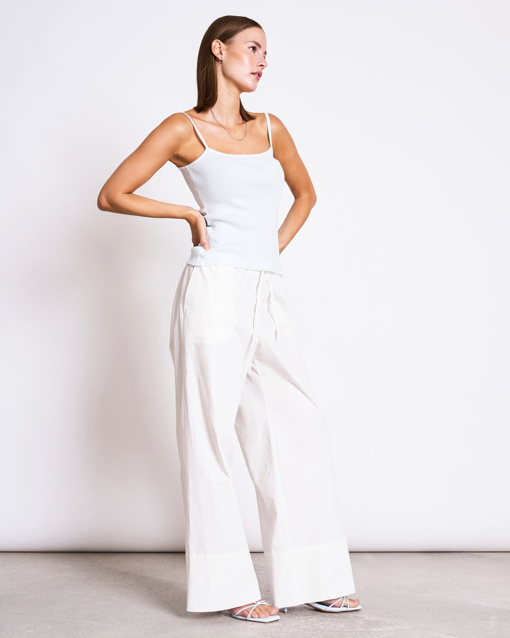 KNIT SPAGHETTI TOP CASTANEA ICE BLUE GOTS T-shirt jan-n-june 4