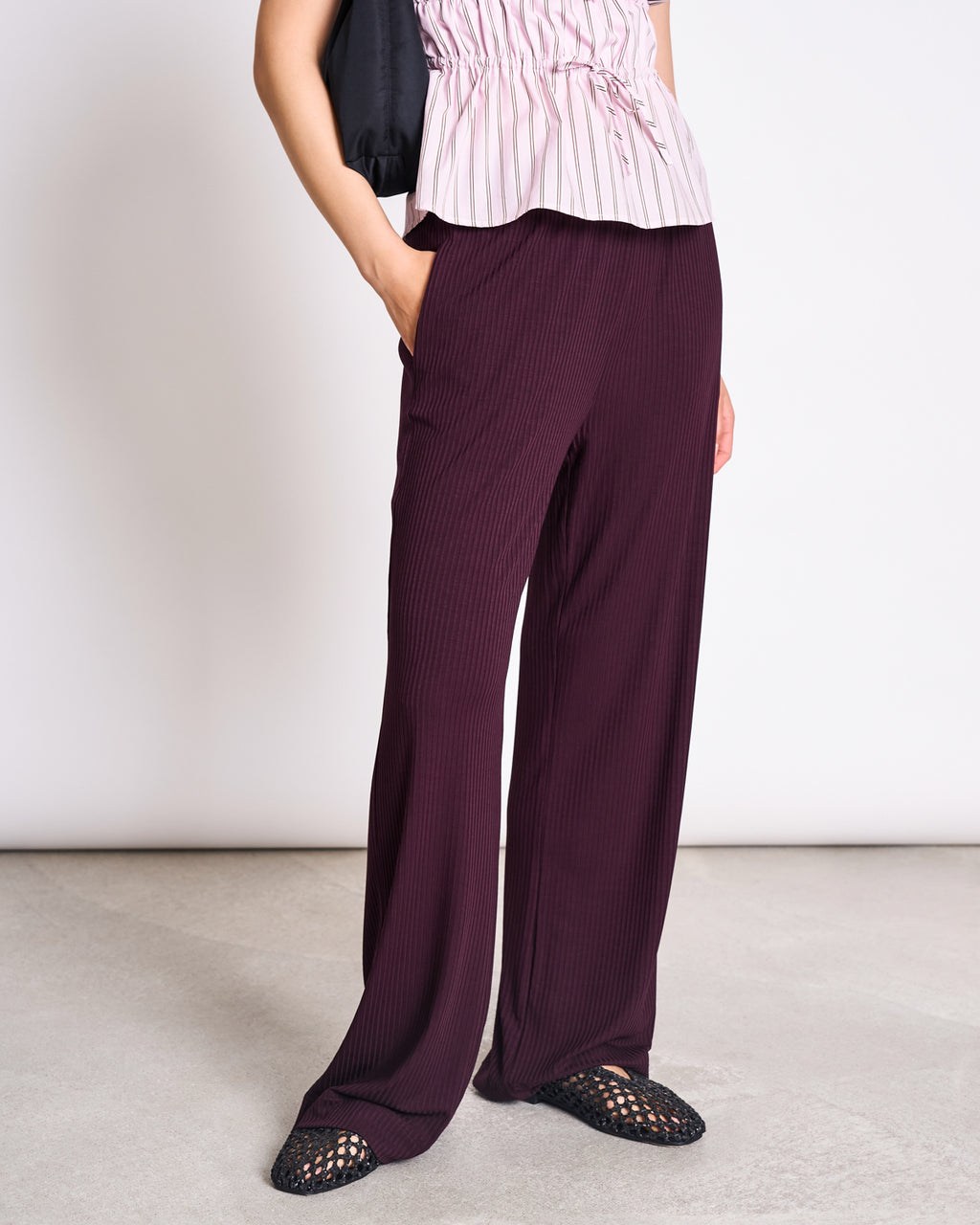 TENCEL™ LYOCELL RIB PANTS SMILLA CHERRY LACQUER Pants jan-n-june 8
