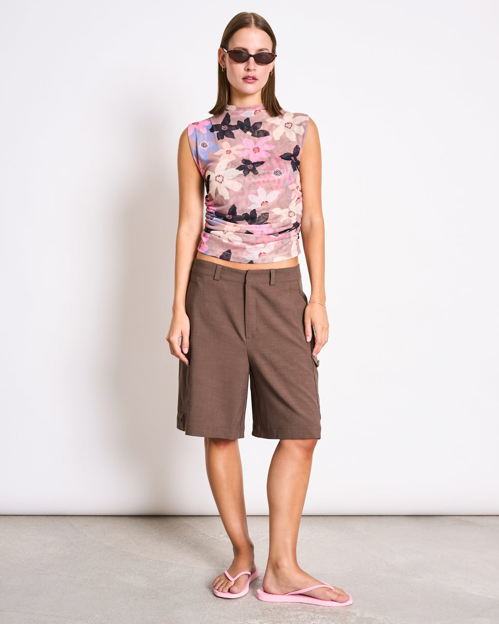 RUFFLE MESH TOP LAGUNA WILD BLOOM T-shirt jan-n-june 2