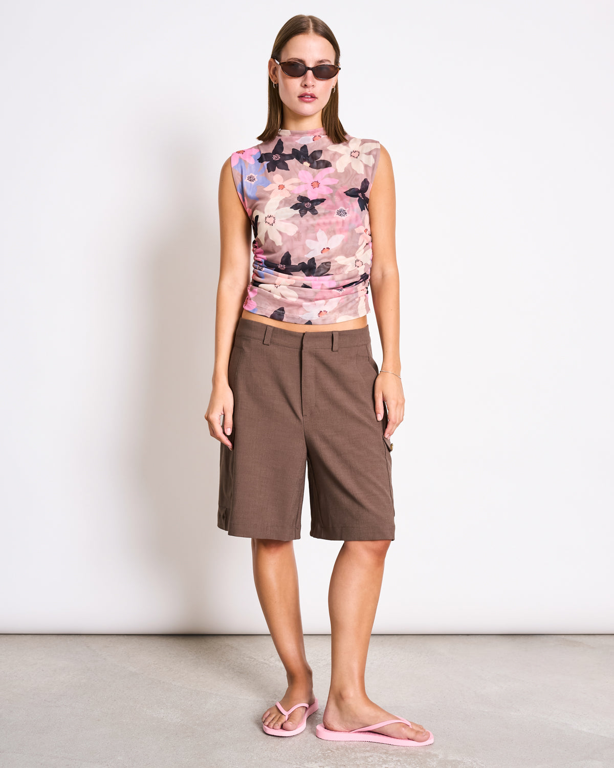 RUFFLE MESH TOP LAGUNA WILD BLOOM T-shirt jan-n-june 2