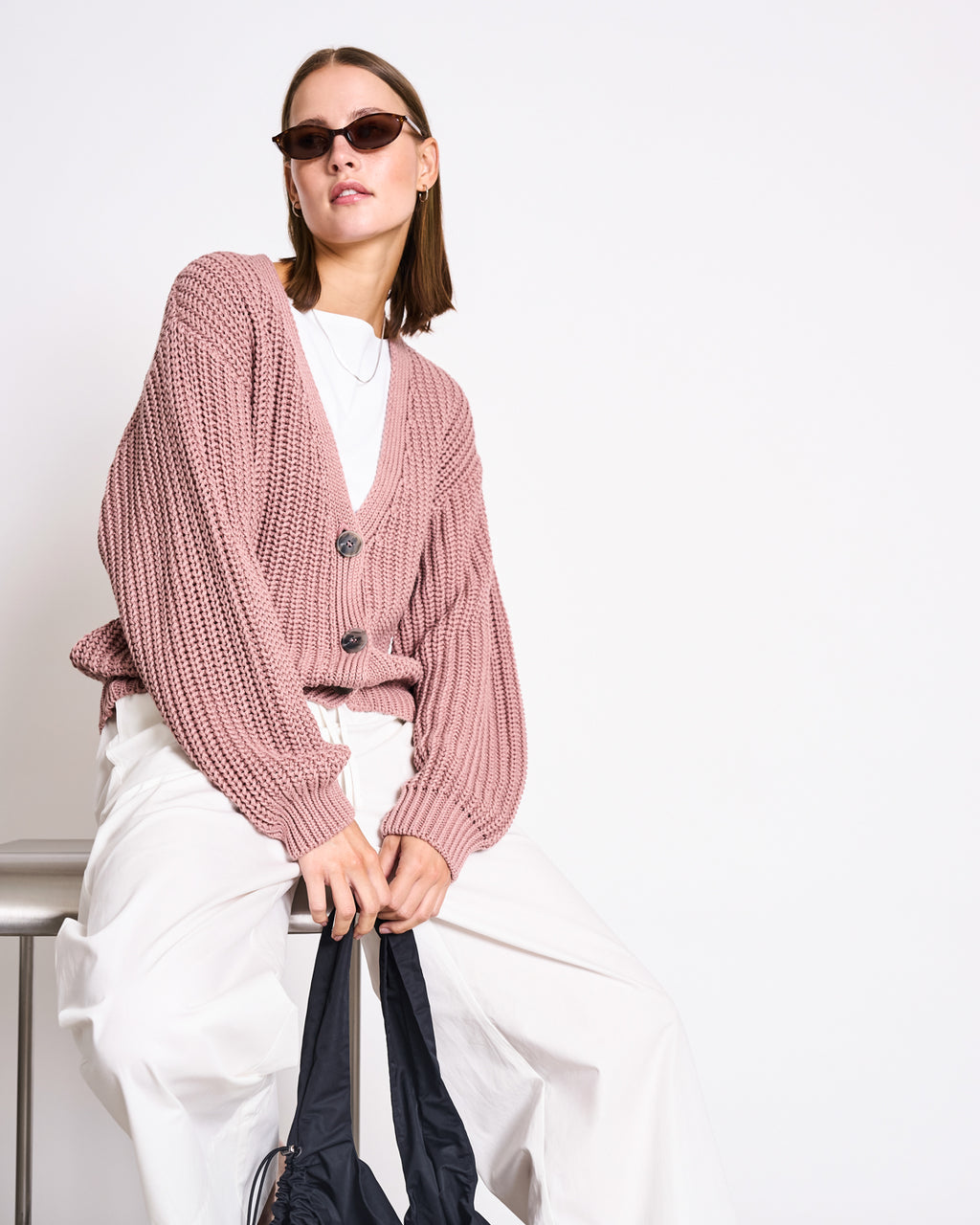 CHUNKY CARDIGAN LENA MAUVE GOTS Cardigan jan-n-june 3