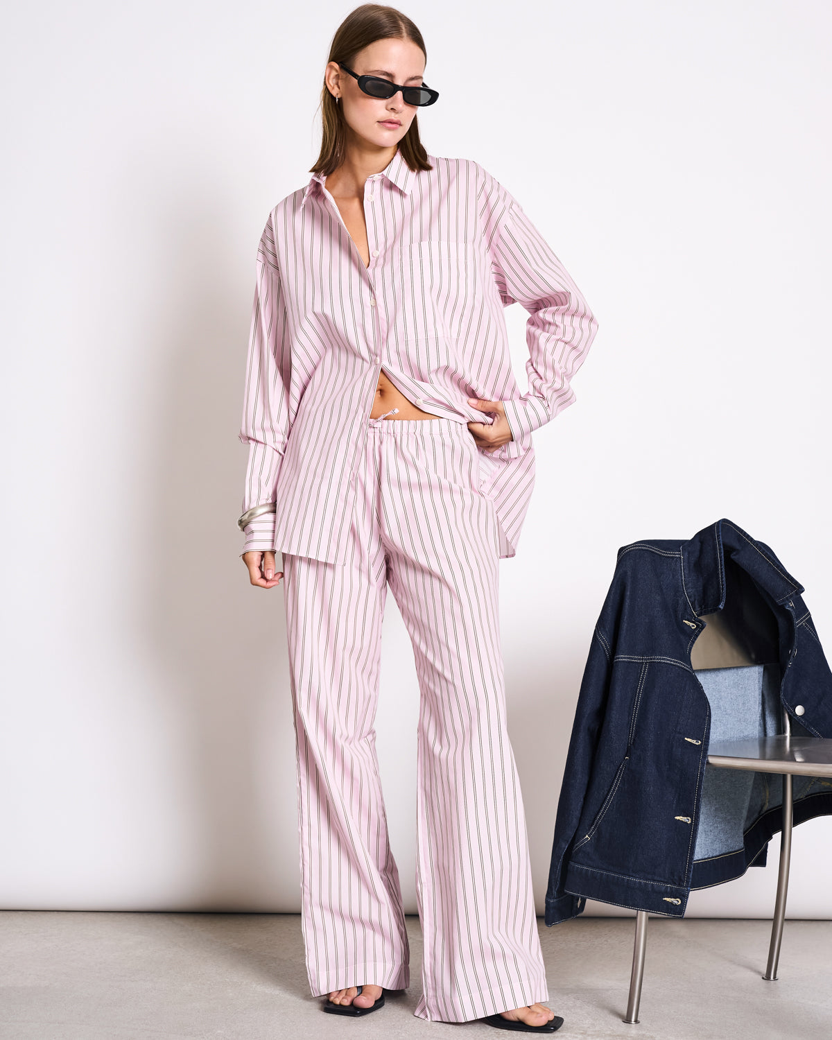 MID RISE LOOSE PANTS CETOS LIGHT ORCHID STRIPED GOTS Pants jan-n-june 2