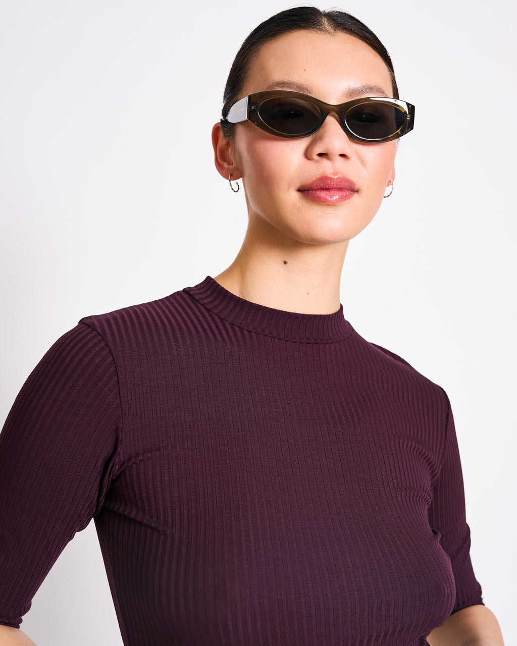 TENCEL™ LYOCELL RIB T-SHIRT NINA CHERRY LACQUER T-shirt jan-n-june 6