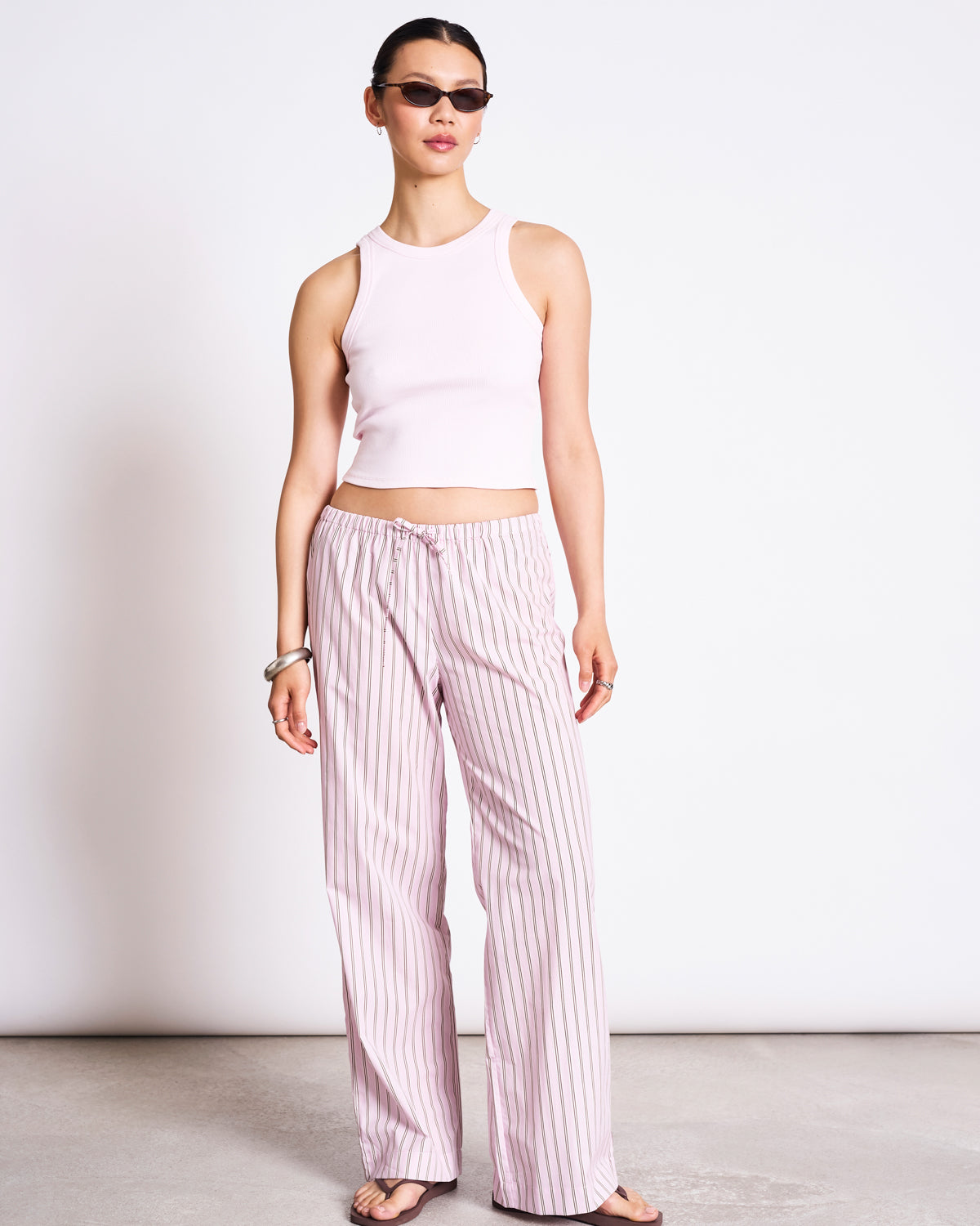 MID RISE LOOSE PANTS CETOS LIGHT ORCHID STRIPED GOTS Pants jan-n-june 3