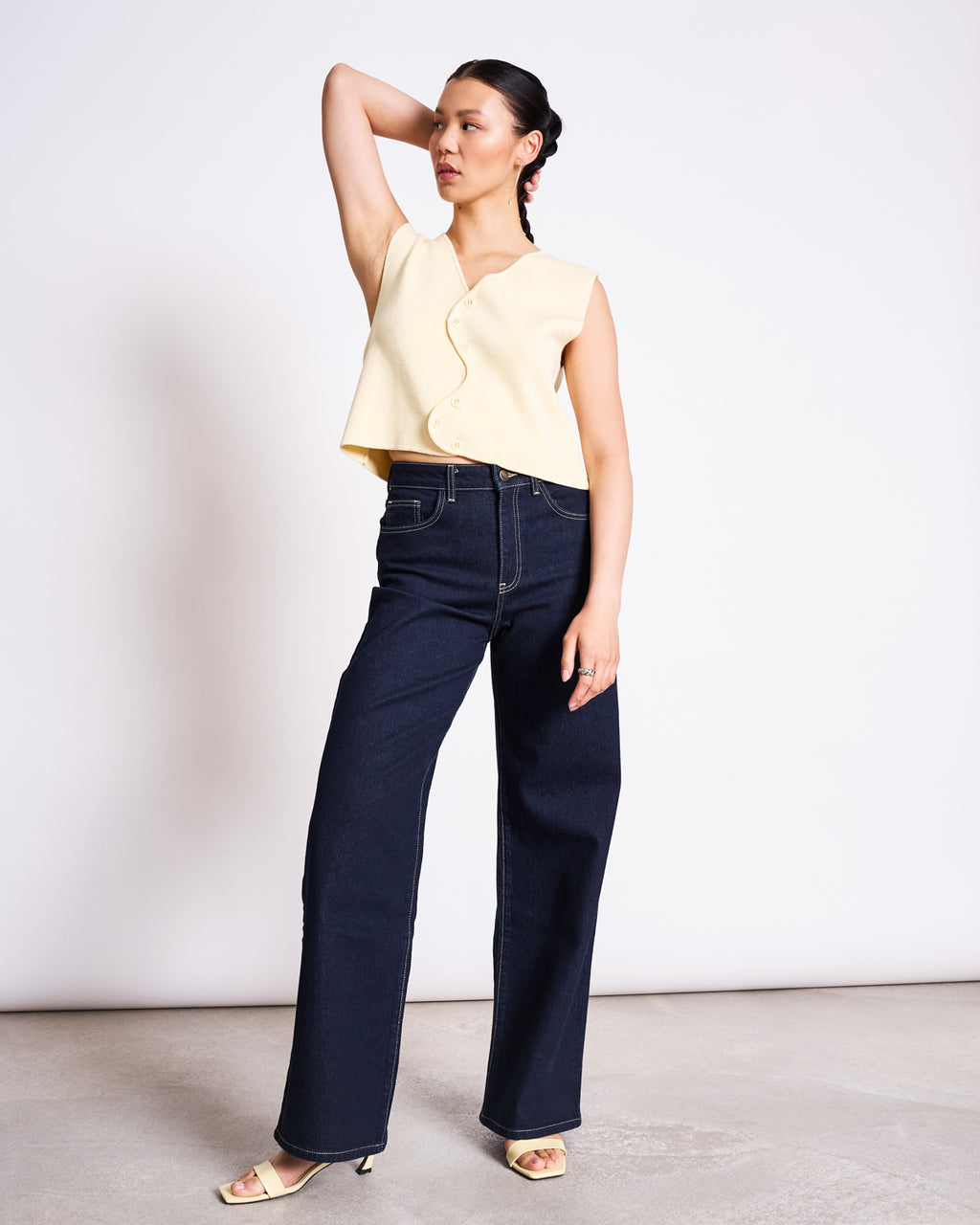 WAVY KNIT VEST CORYL BUTTERMILK GOTS Cardigan jan-n-june 3