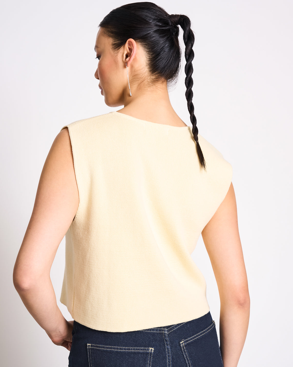 WAVY KNIT VEST CORYL BUTTERMILK GOTS Cardigan jan-n-june 4