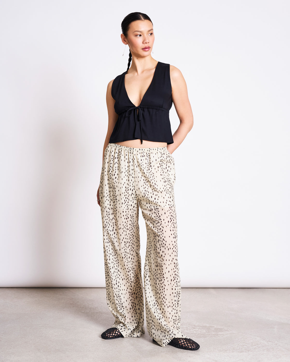 WIDE COTTON PANTS ORIGAN DALMATIAN DOTS Pants jan-n-june 1